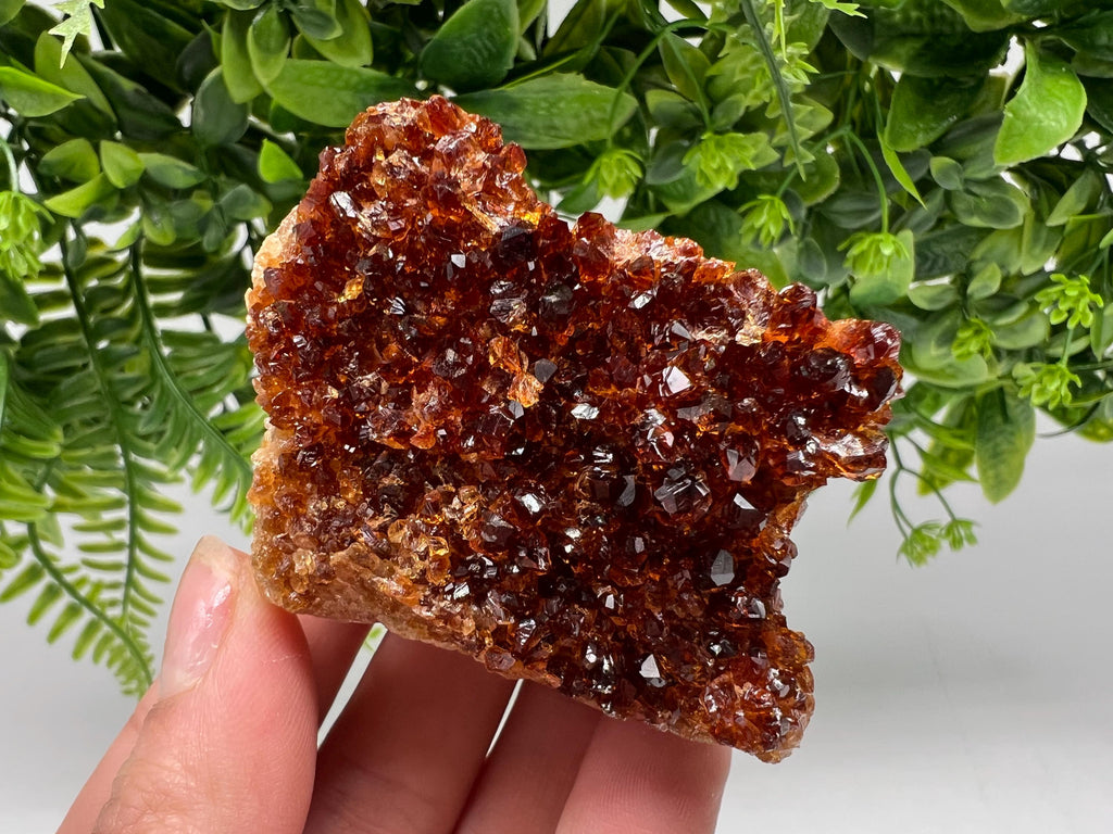 Citrine Crystal with Hematite Inclusions: Natural Phantom Cluster