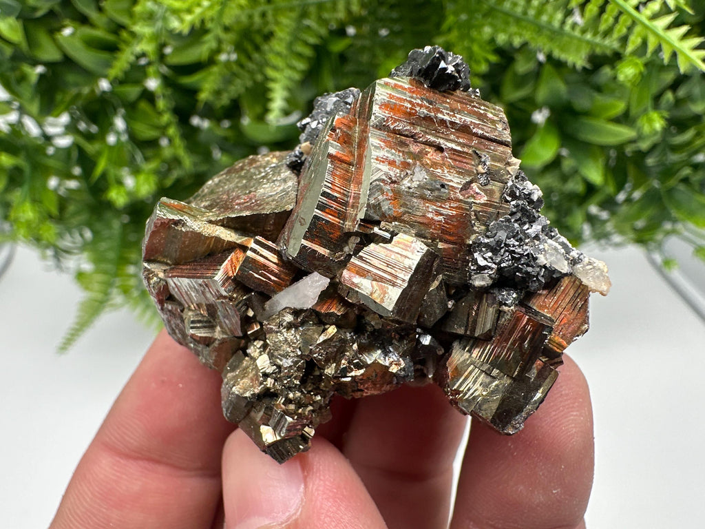 Wonderful Rainbow Pyrite whit Calcite,natural minerals souvenir Crystal,collection stone,rare minerals,home decor,Borieva Bulgaria