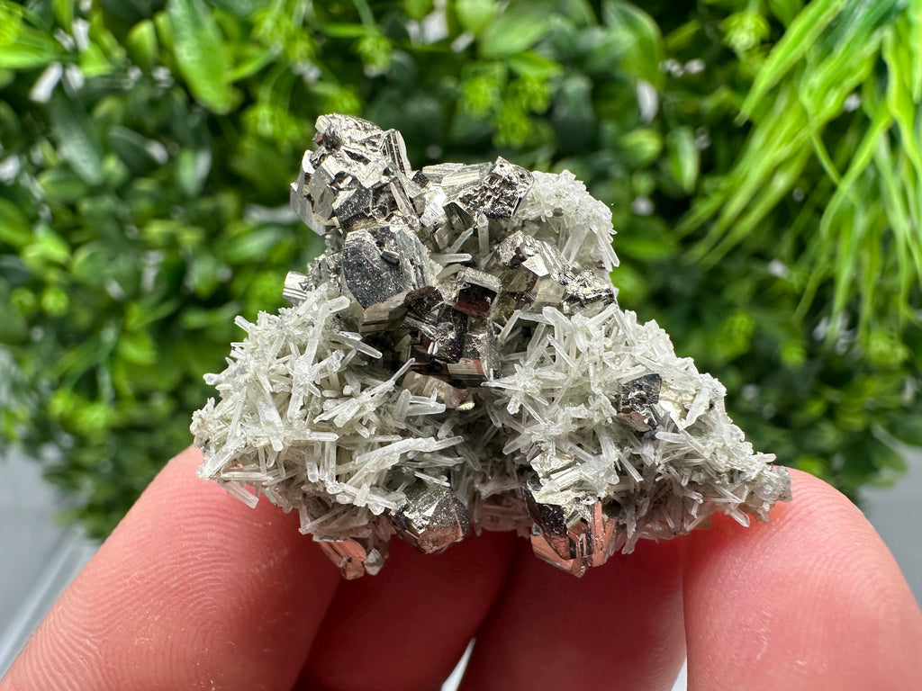 Pyrite on Quartz, Calcite Mineral Specimen, Madan Bulgaria