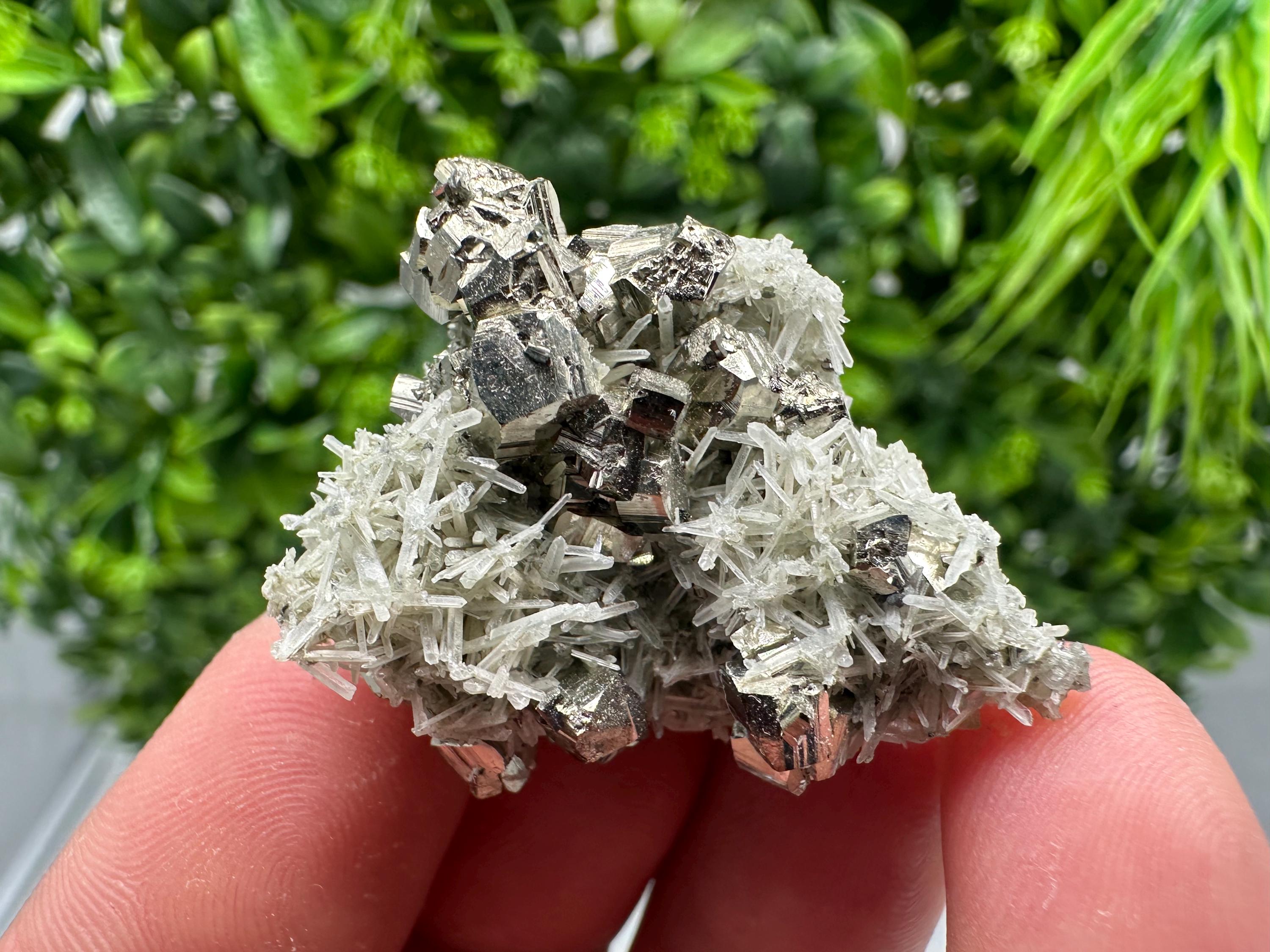 Pyrite on Quartz, Calcite Mineral Specimen, Madan Bulgaria