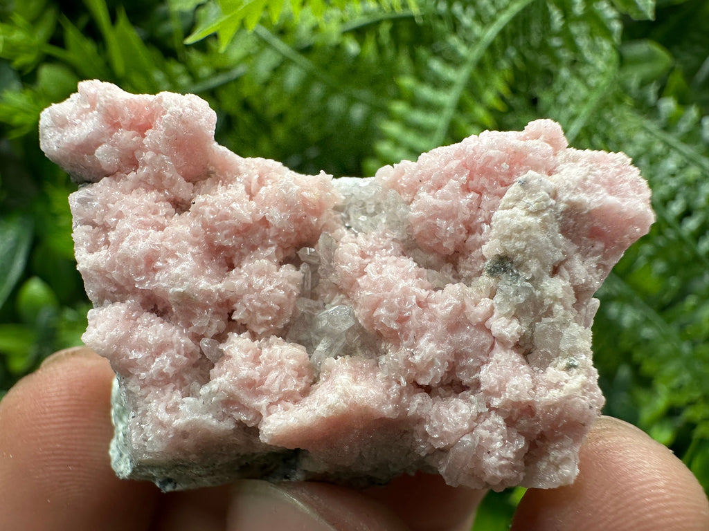 Rhodochrosite with Quartz Crystals: Bulgarian Home Decor Stone