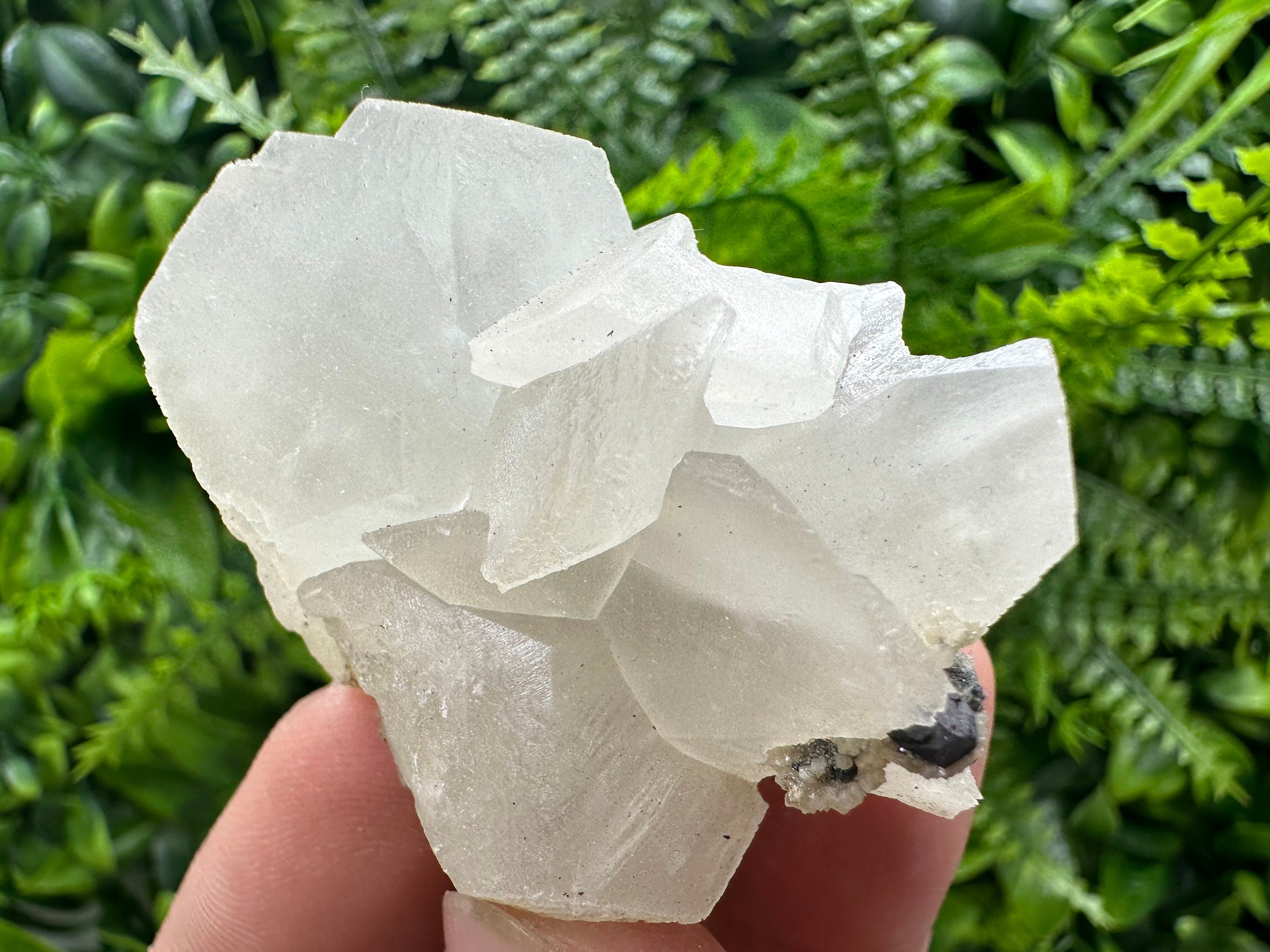 White Calcite on Matrix, Madan Bulgaria Mineral Specimen