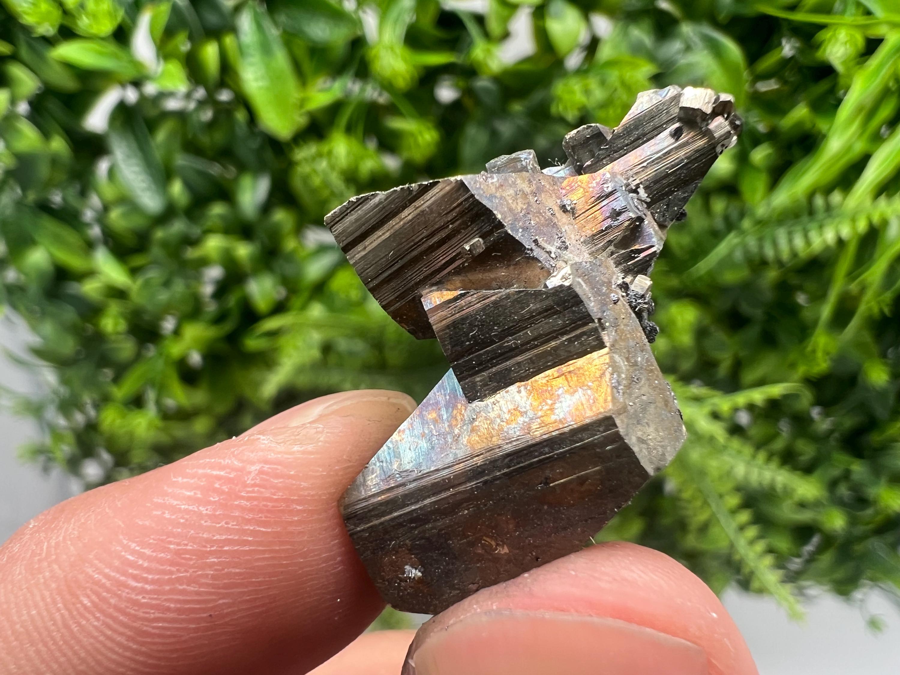 Mini Rainbow Pyrite Crystal Cluster, Bulgaria Borieva Mine