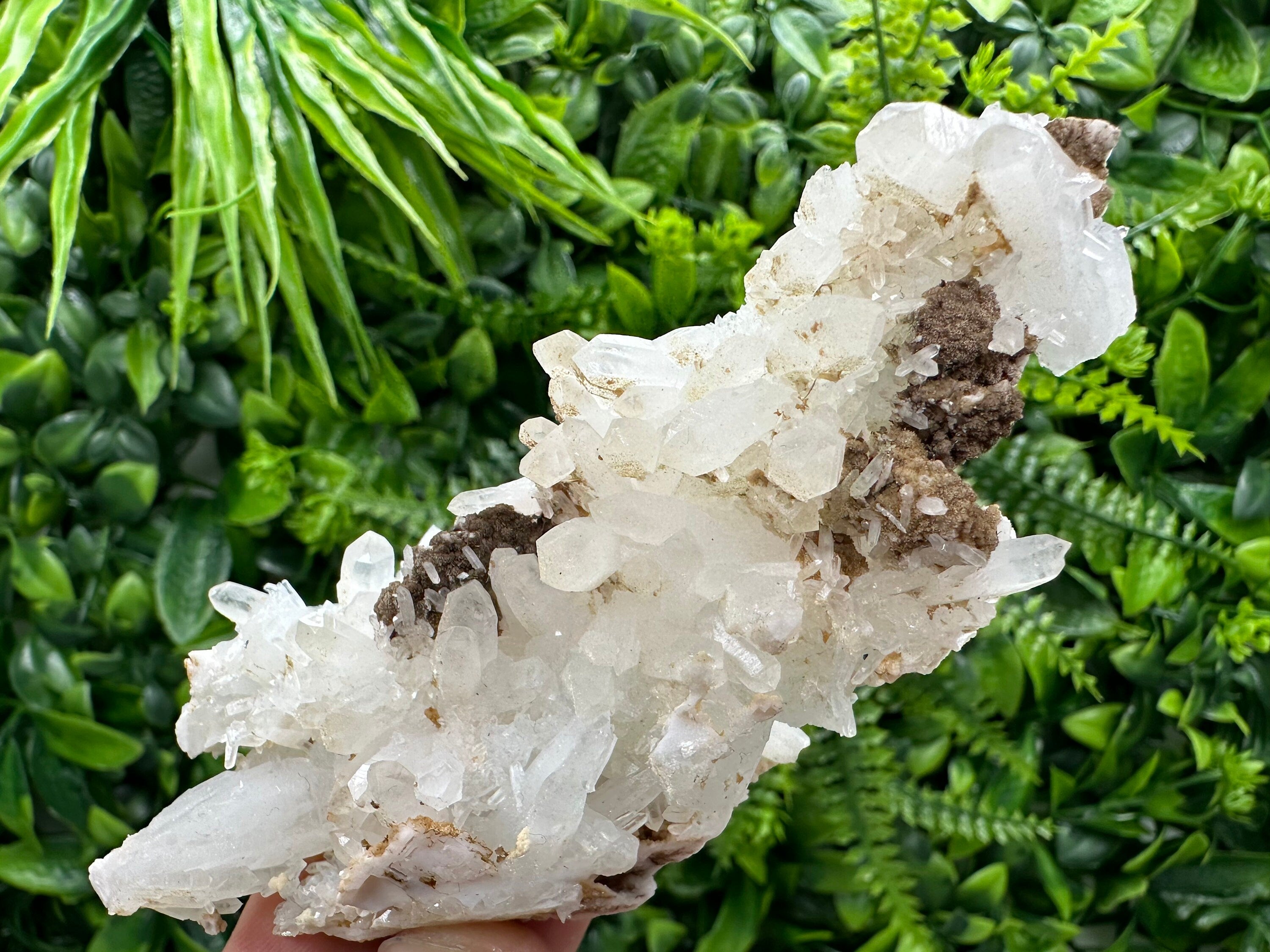 Quartz with Chlorite, Rhodochrosite & Siderite: Natural Crystal Stone Decor