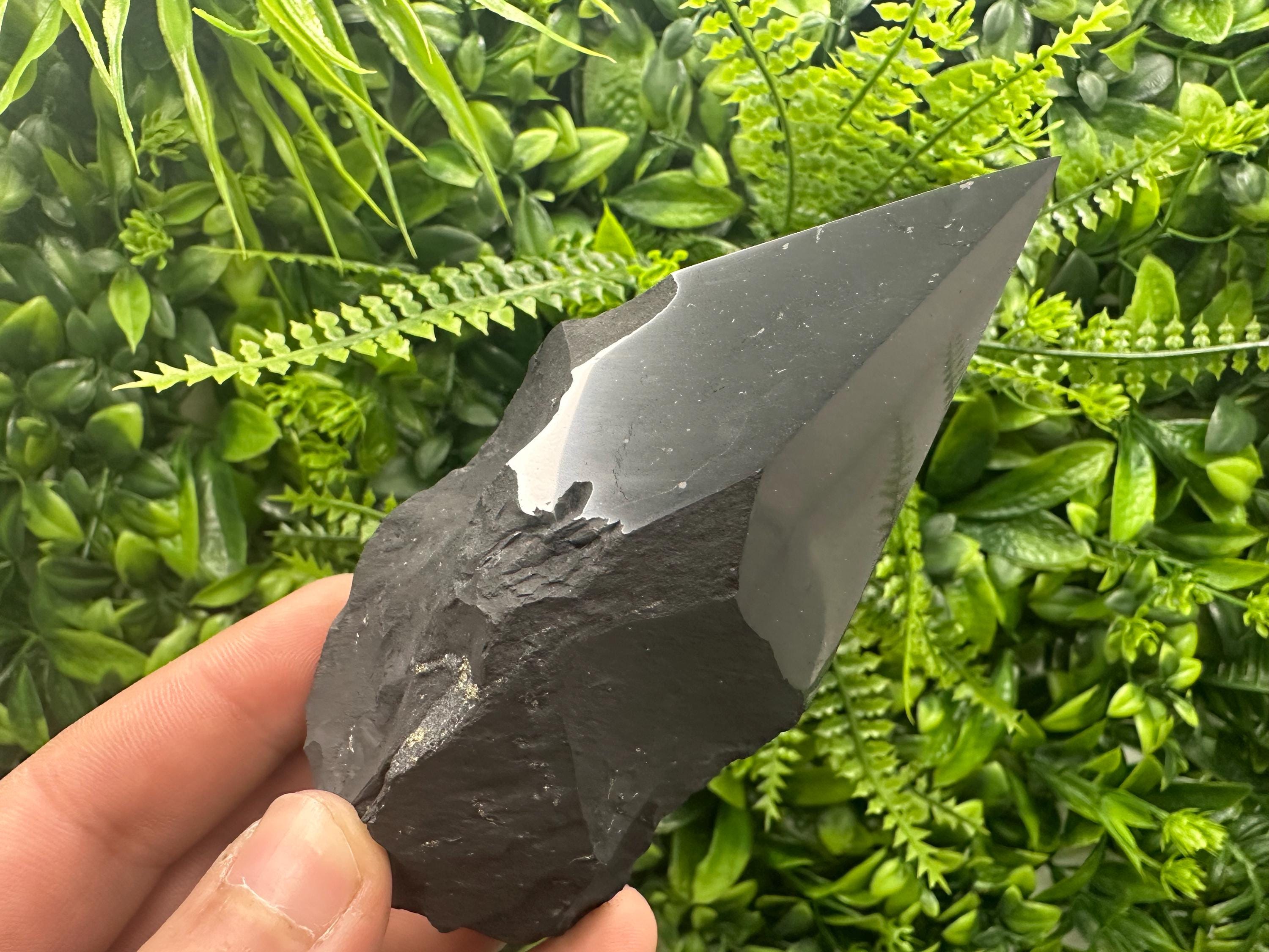10cm Polished Shungite Crystal: EMF Protection Stone