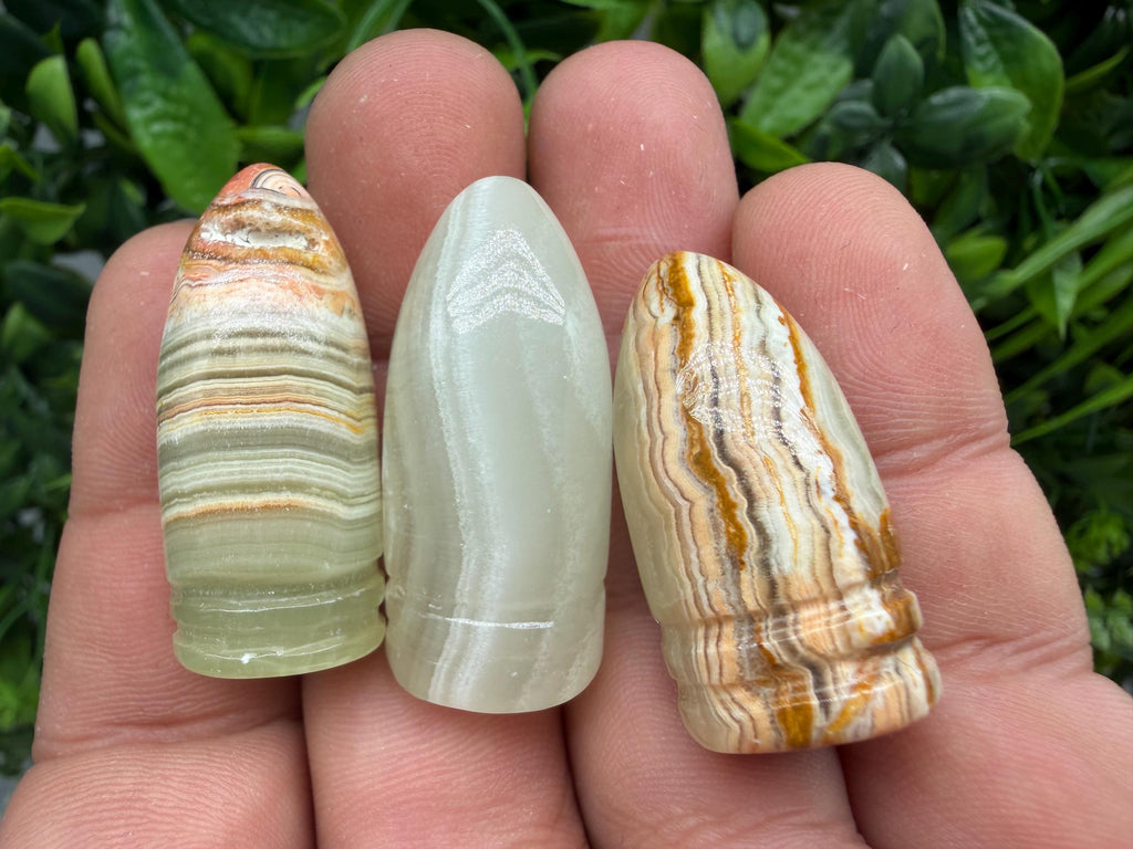 Green Onyx Bullet – Multigreen Onyx Crystal Point, Grounding Energy, Spiritual Decor