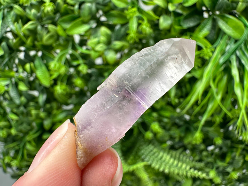 Phantom Amethyst Crystal with Cerussite, Bulgarian Mineral Specimen