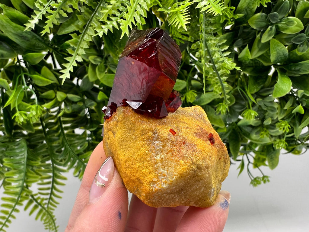 XXL Lab-Grown Pruskite Ruby Crystal on Matrix