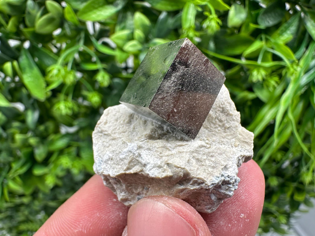Large Pyrite Cube on Matrix, Navajun Spain, Home Decor Stone