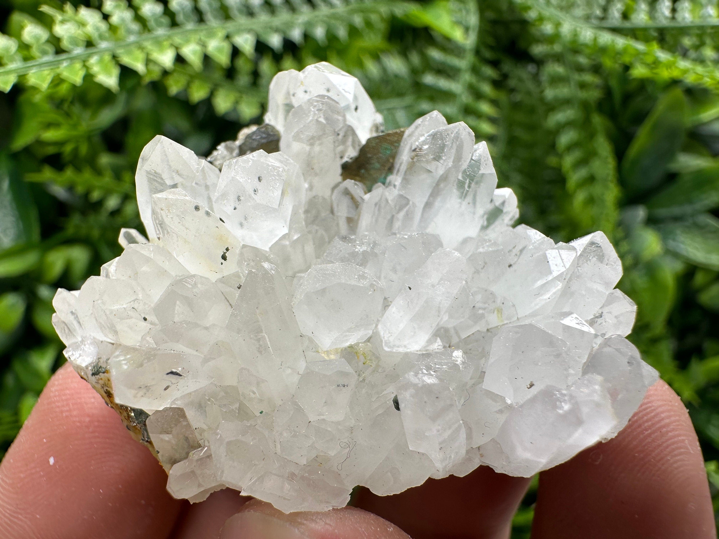 Transparent Quartz with Chalcopyrite, Djurcovo Mine, Bulgaria