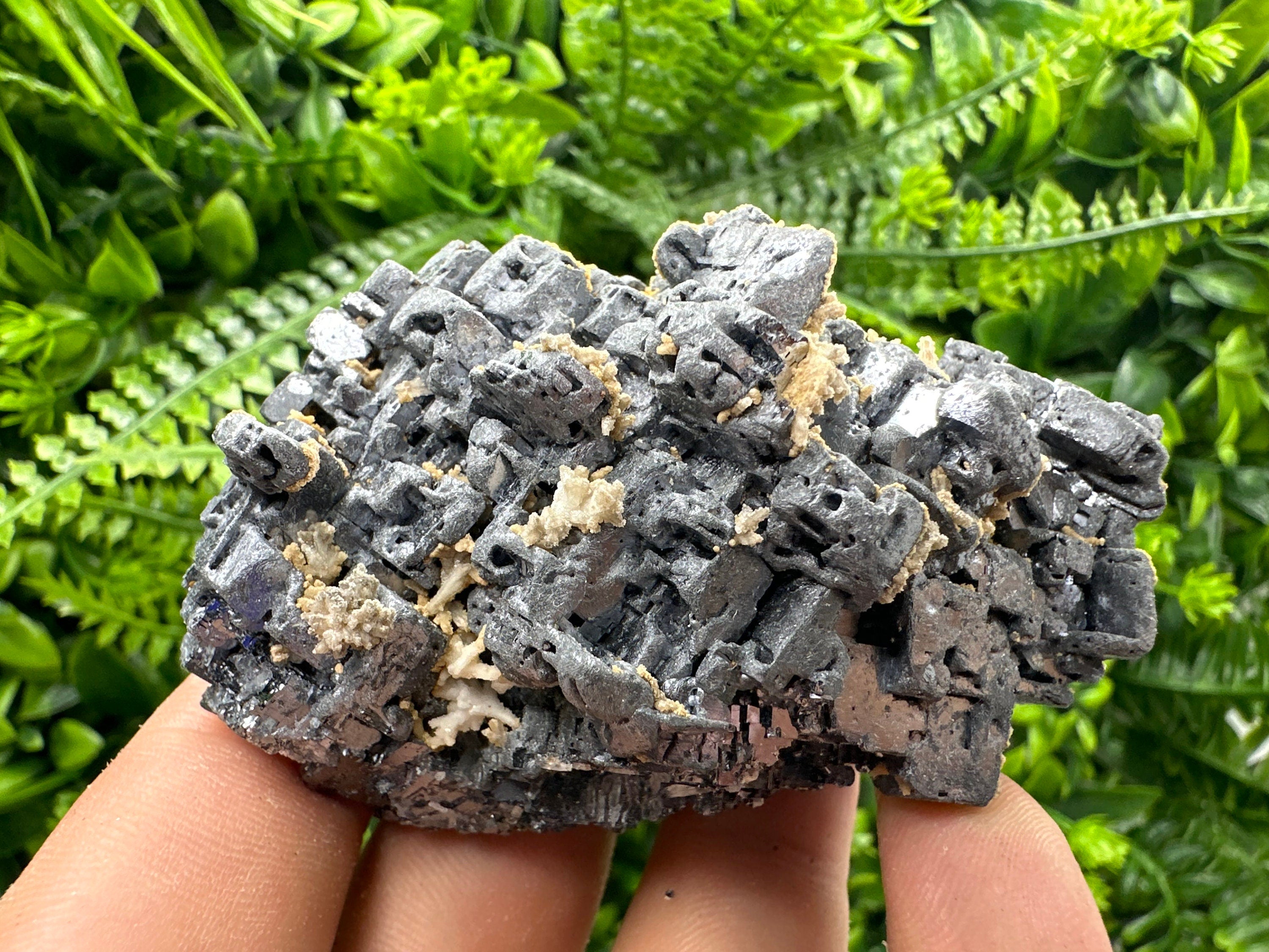 Rare Skeleton Galena Cluster: Natural Crystal Mineral Souvenir