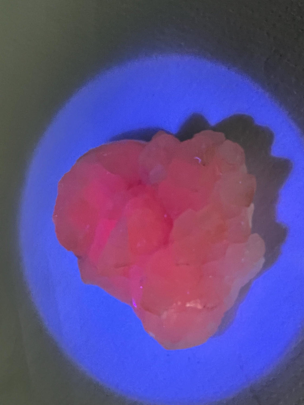 UV Reactive Mangano Calcite Crystal: Androvo Mine, Bulgaria