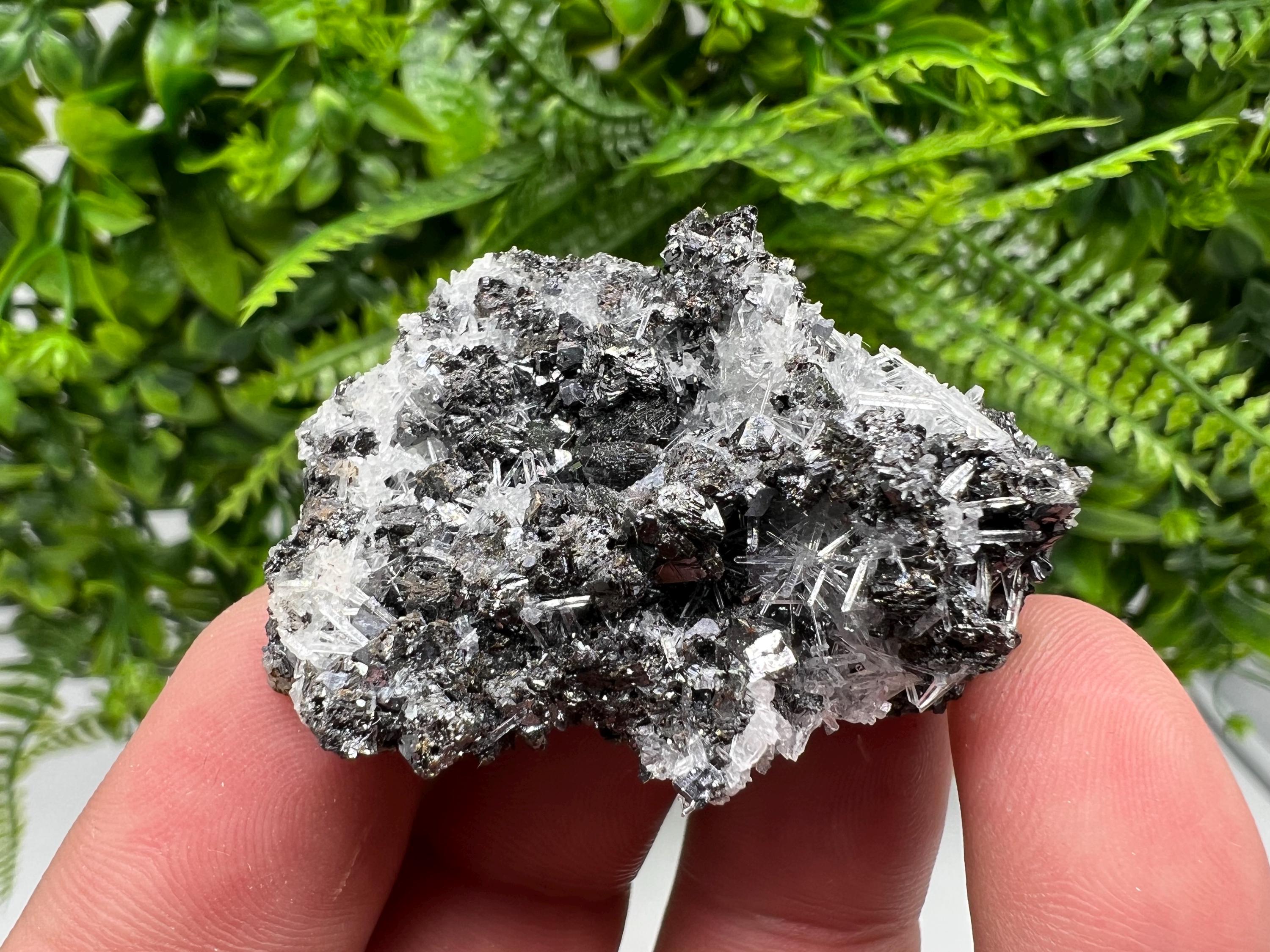 Calcite Sphalerite Galena on Quartz, Borieva Mine Mineral Specimen