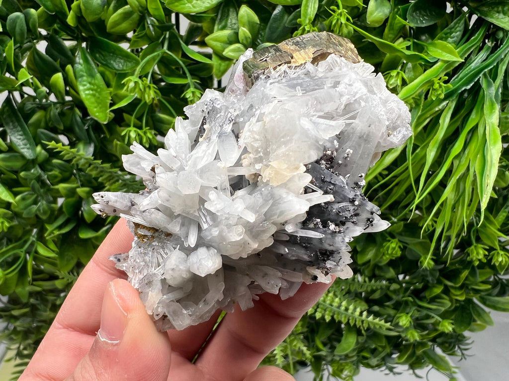 Stunning Rainbow Pyrite on Sphalerite,Quartz,from Borieva mine,Bulgaria,natural collection mineral specimen,pyrite cluster,Sphalerite,gift