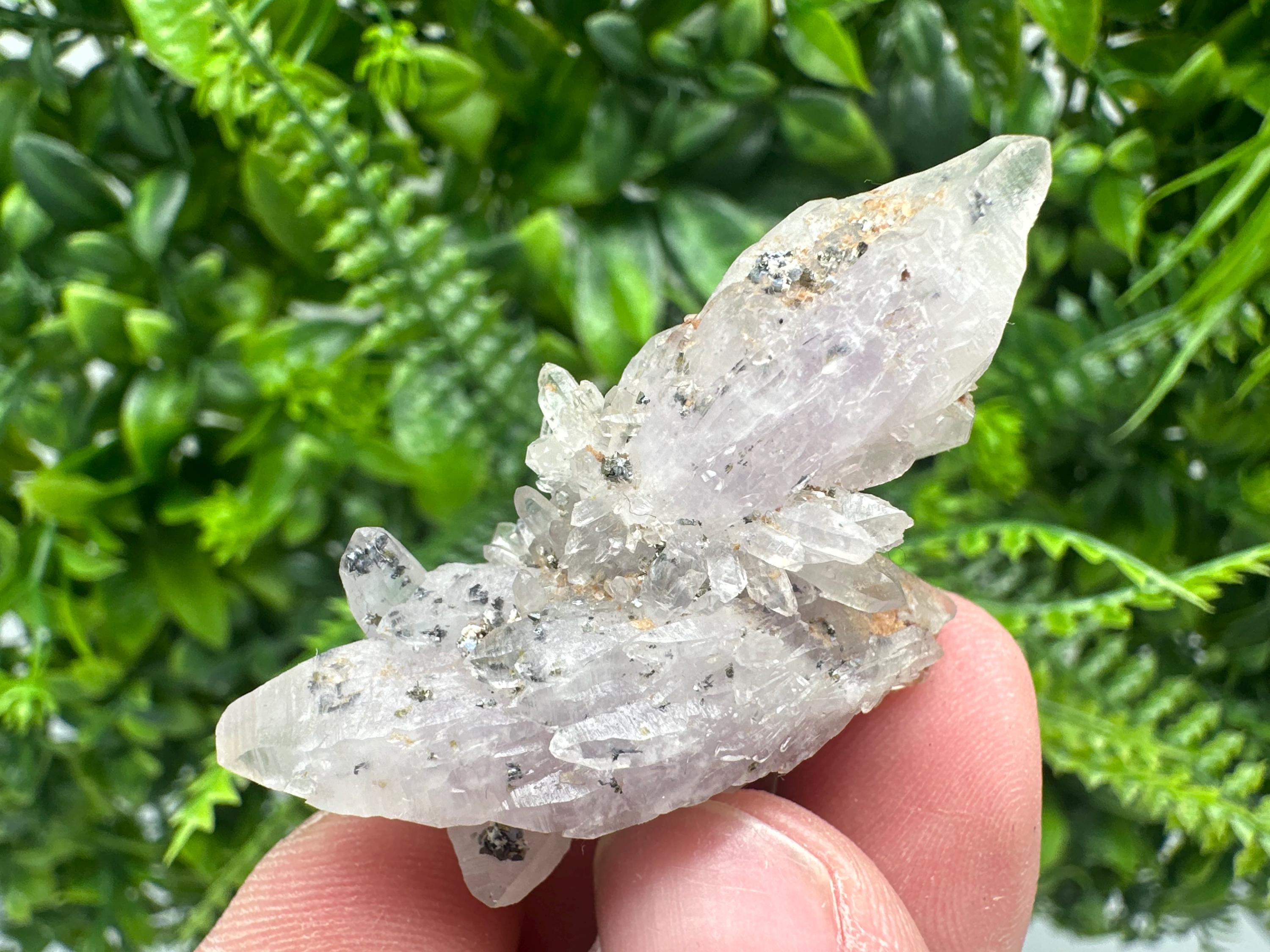 Amethyst Phantom Quartz with Chalcedony and Chlorite Inclusions