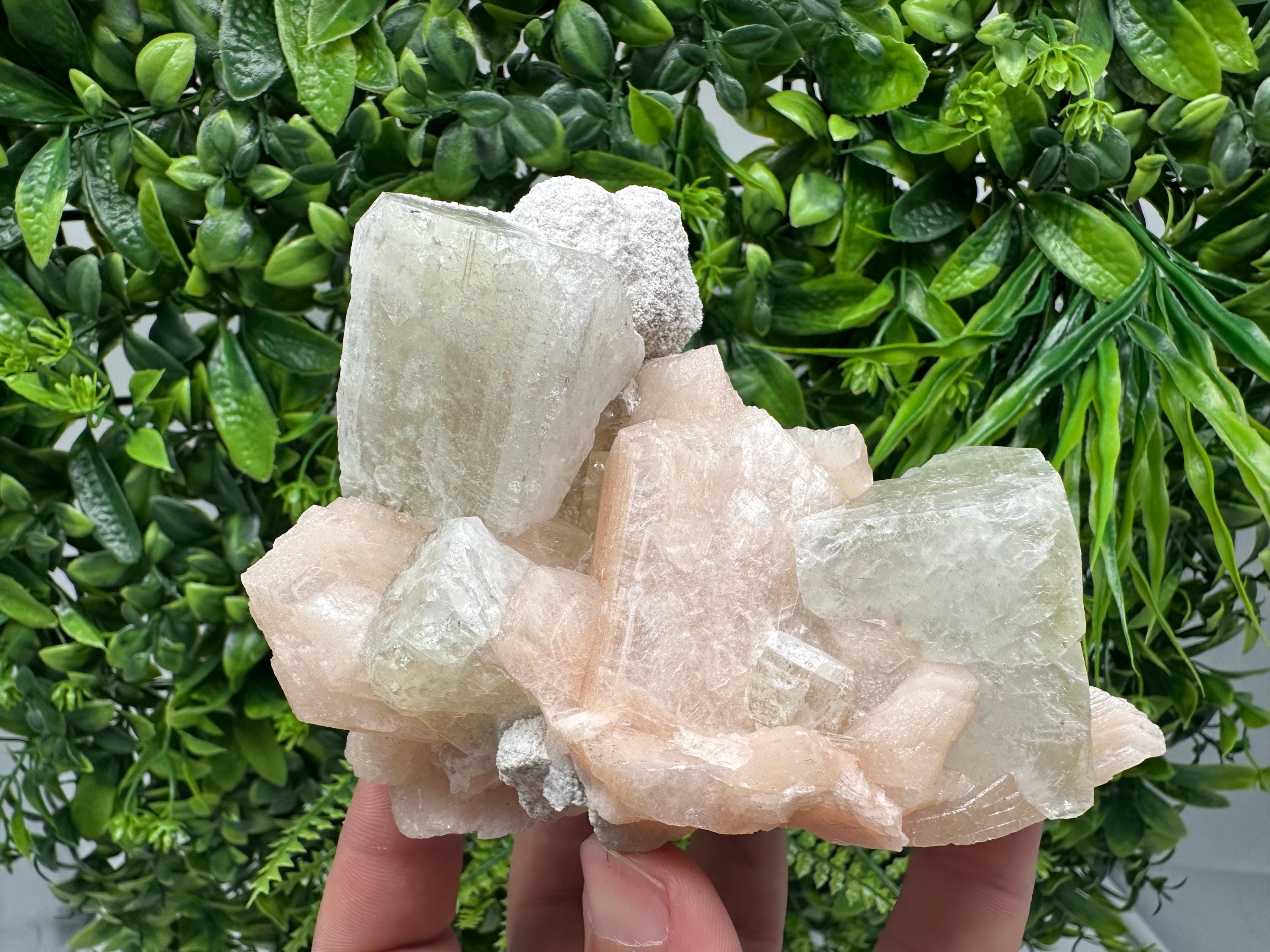 Apophyllite Stilbite on Chalcedony, India Crystal Mineral Specimen