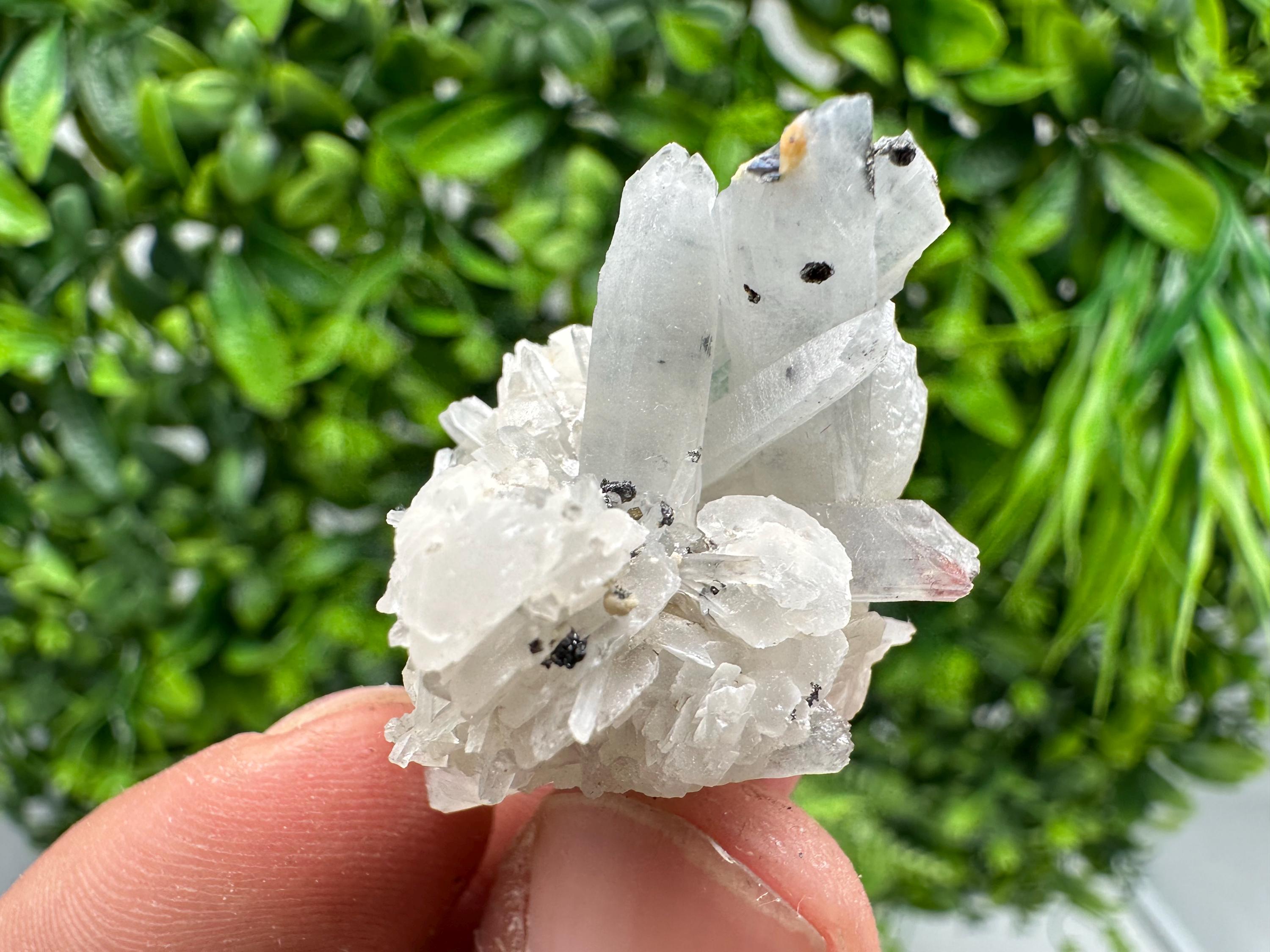 Lovely specimen Green Quartz inclusions Chlorite and Sphalerite/ Natural minerals/ Souvenir crystal gift minerals famous 9th September/Madan
