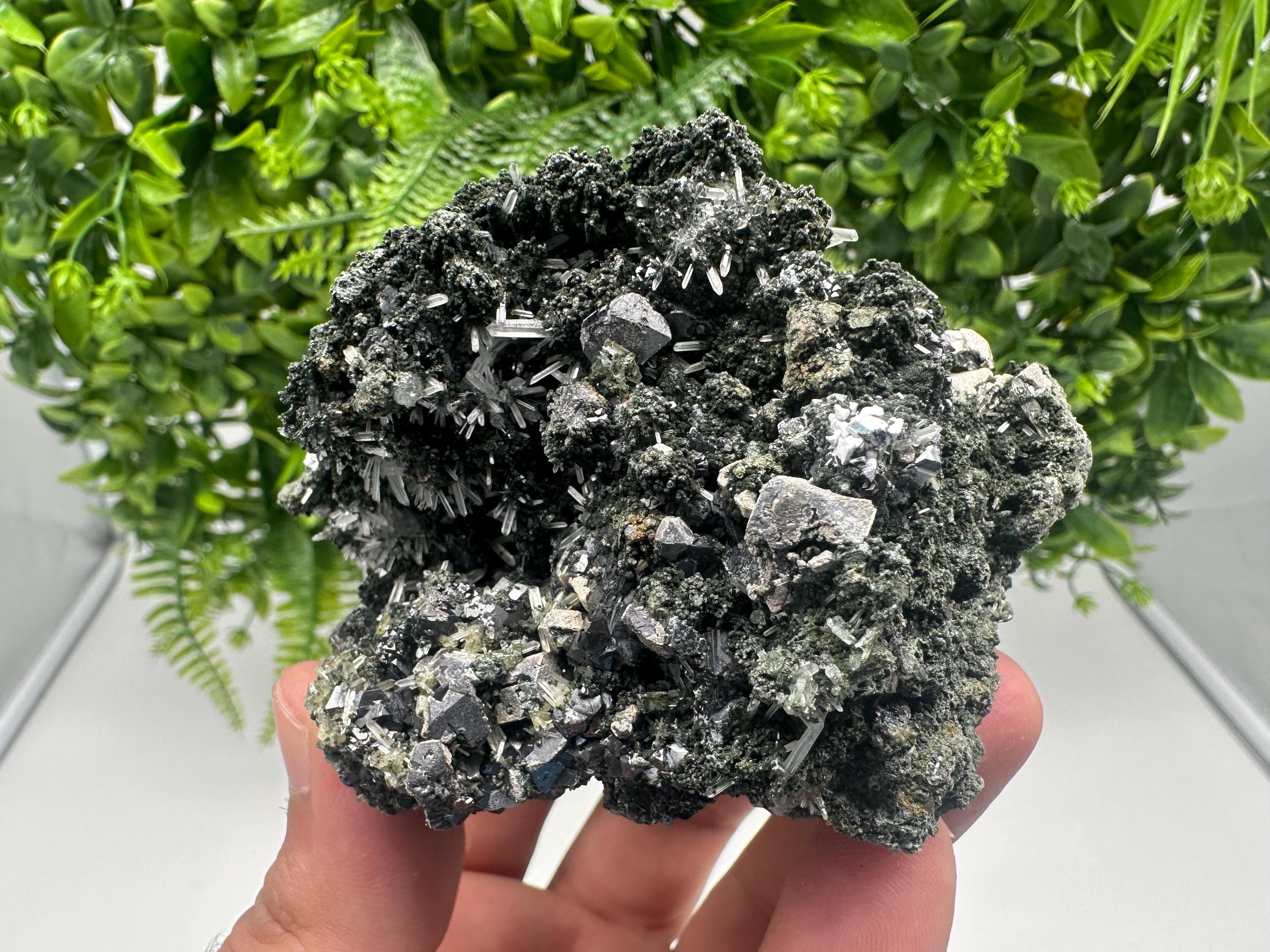 Wonderful Quartz white Chlorite and Calcite from Borieva mine,Bulgaria,natural,collection mineral specimen,home decor stone,collectible's