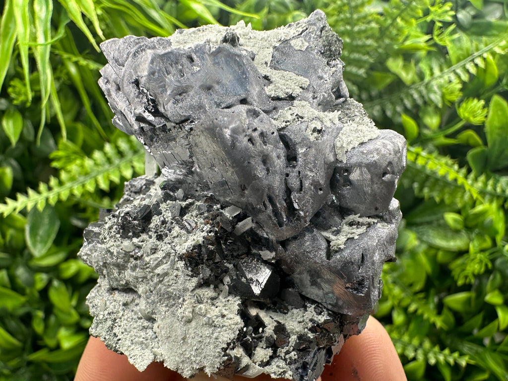 Galena on Sphalerite and Quartz, Borieva Mine Mineral Specimen