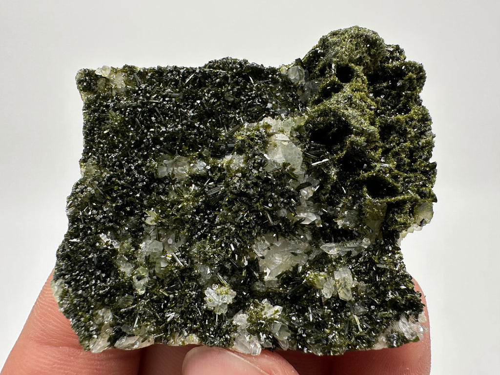 Rare Green Epidote with Quartz Crystals: Eastern Anatolian Decor