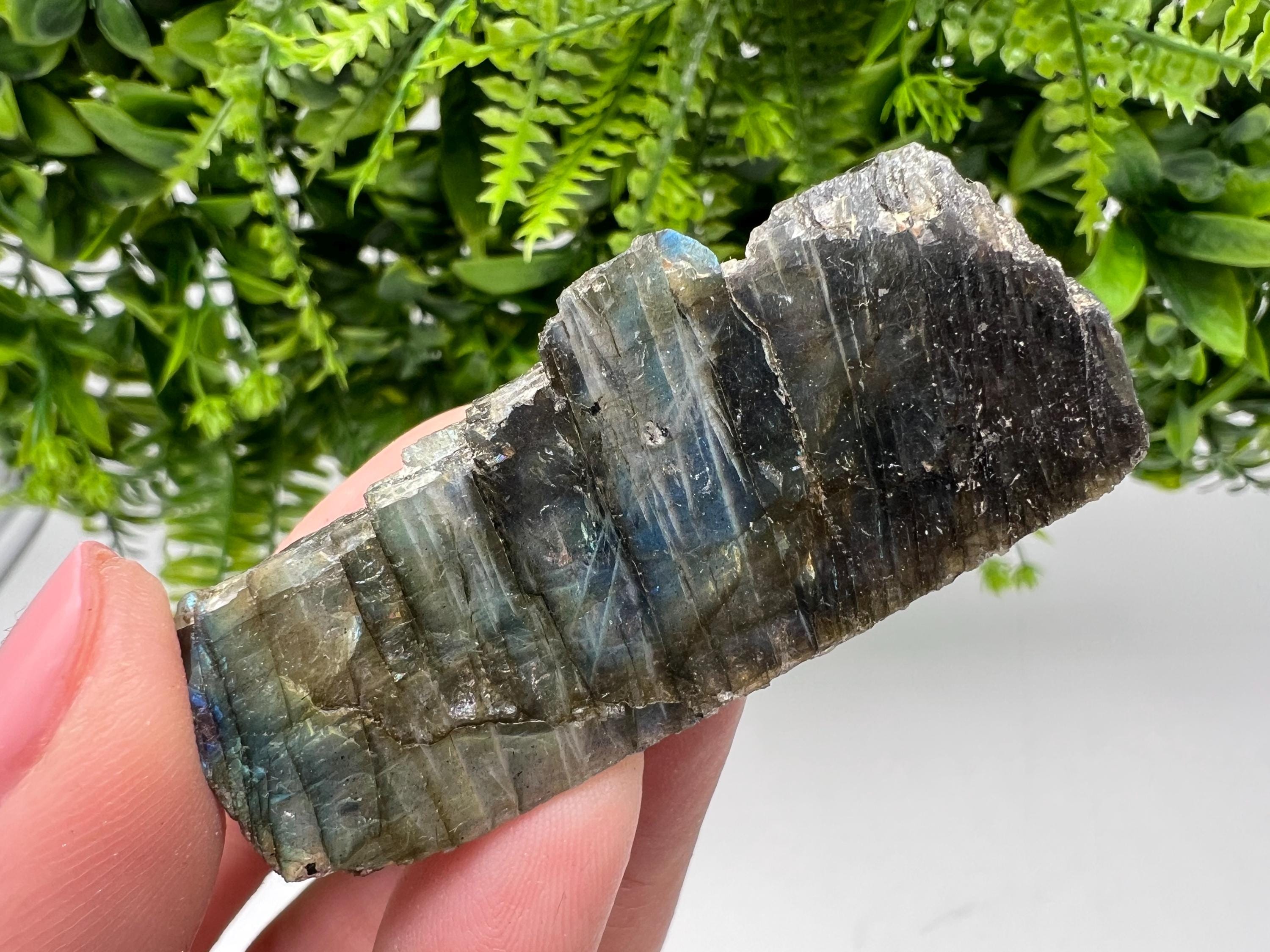 Polished Labradorite Slab: Multifire Crystal Decor - 7x3.3x2.5cm