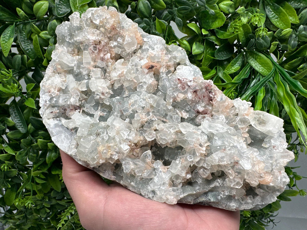 Apophyllite Stilbite on Chalcedony, Natural Mineral Specimen, India