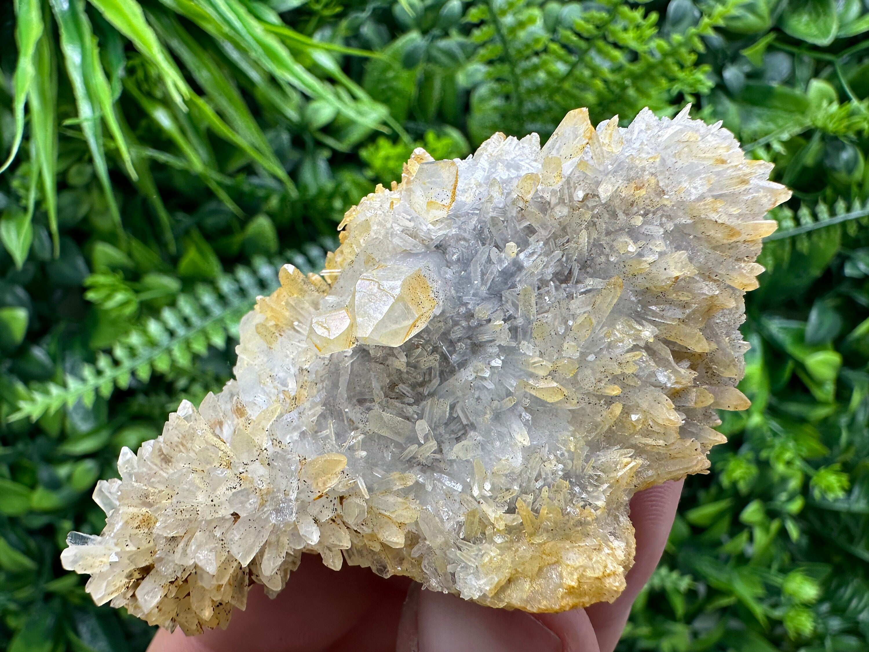 Transparent Quartz Cluster with Mineral Inclusions, Bulgaria