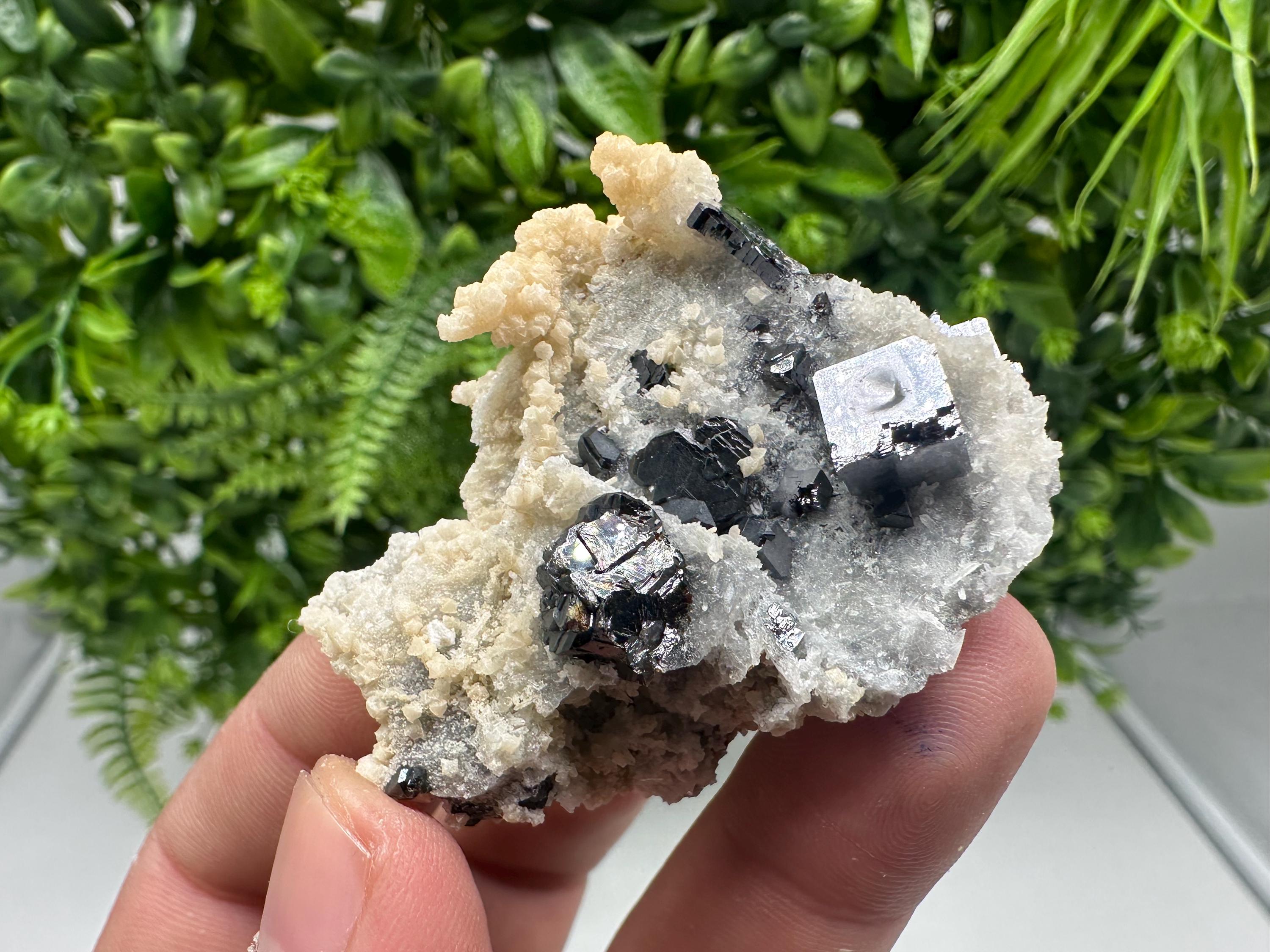 Collected Skeletal GALENA,Sphalerite,Quartz,Calcite from Krushev dol mine,Madan,Bulgaria,natural,collectible mineral specimen home decor