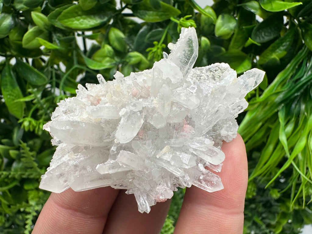Rhodochrosite on Quartz Specimen, Starnica Mine, Bulgaria
