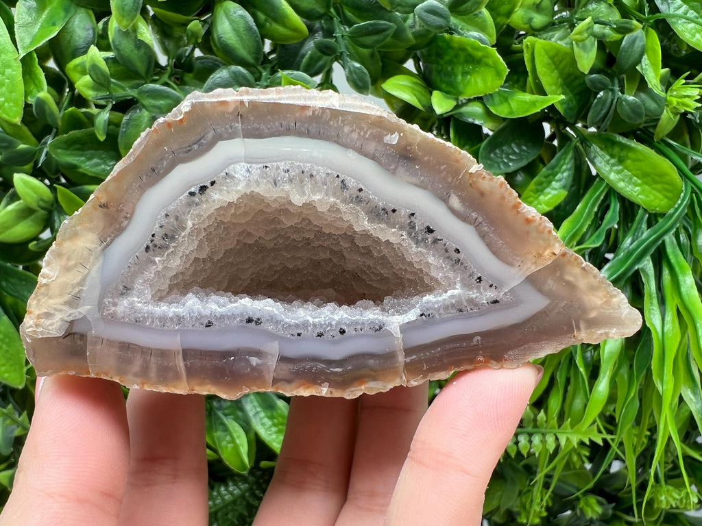 Natural Agate Druzy Geode, Quartz Crystal