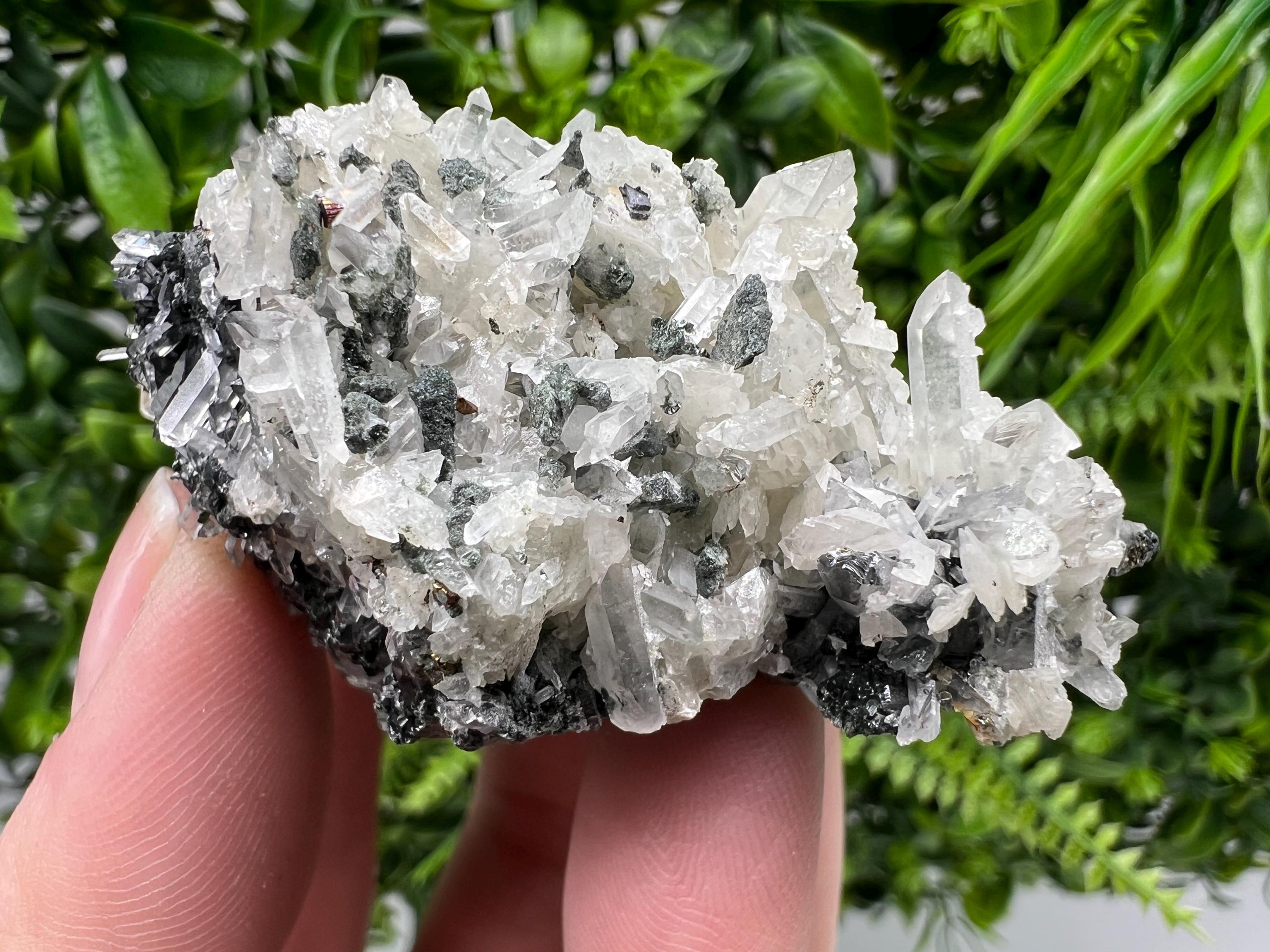 Calcite on Quartz Specimen: Borieva Mine, Bulgaria