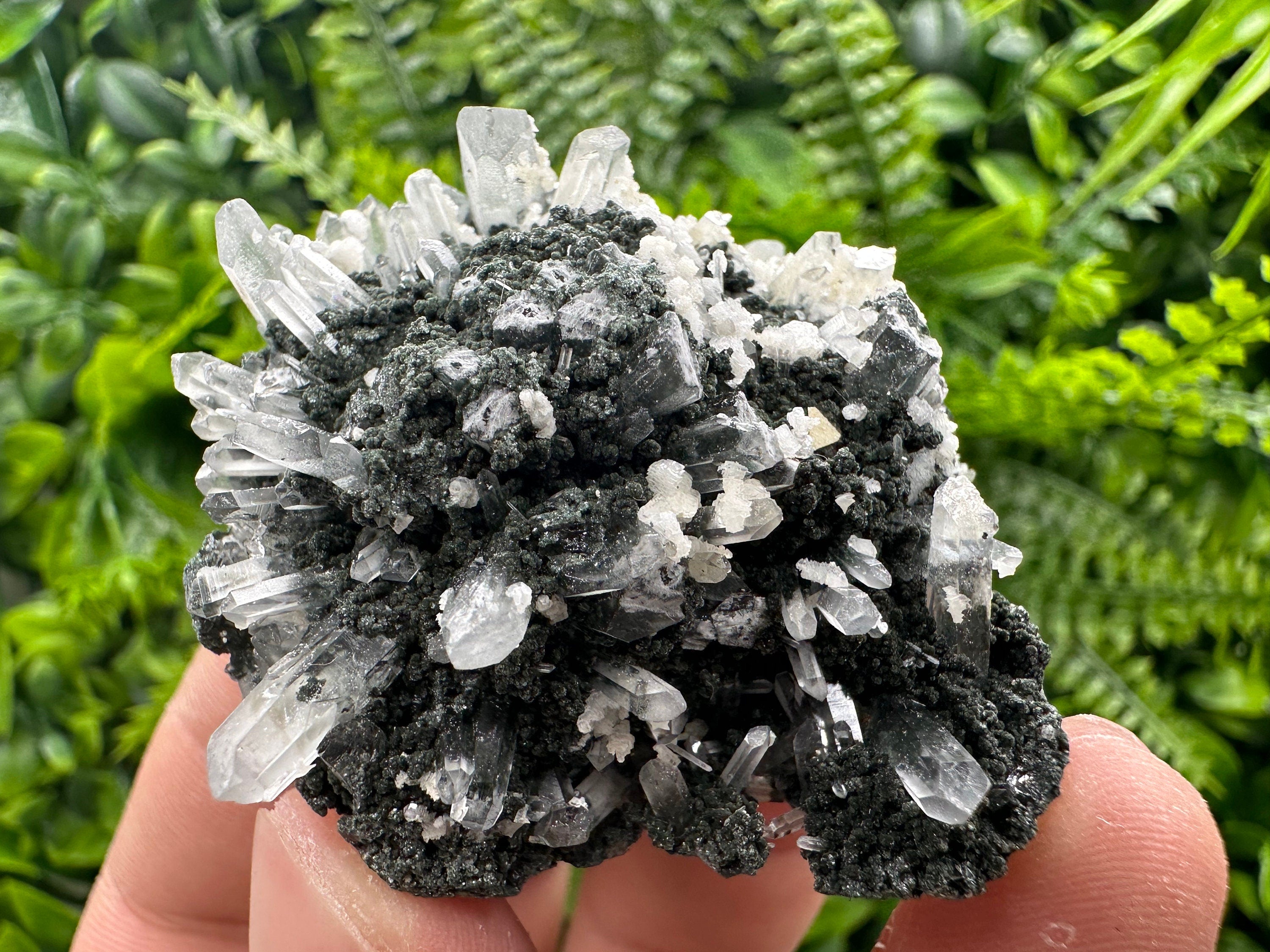 Quartz with Calcite and Chlorite: Borieva Mine, Bulgaria