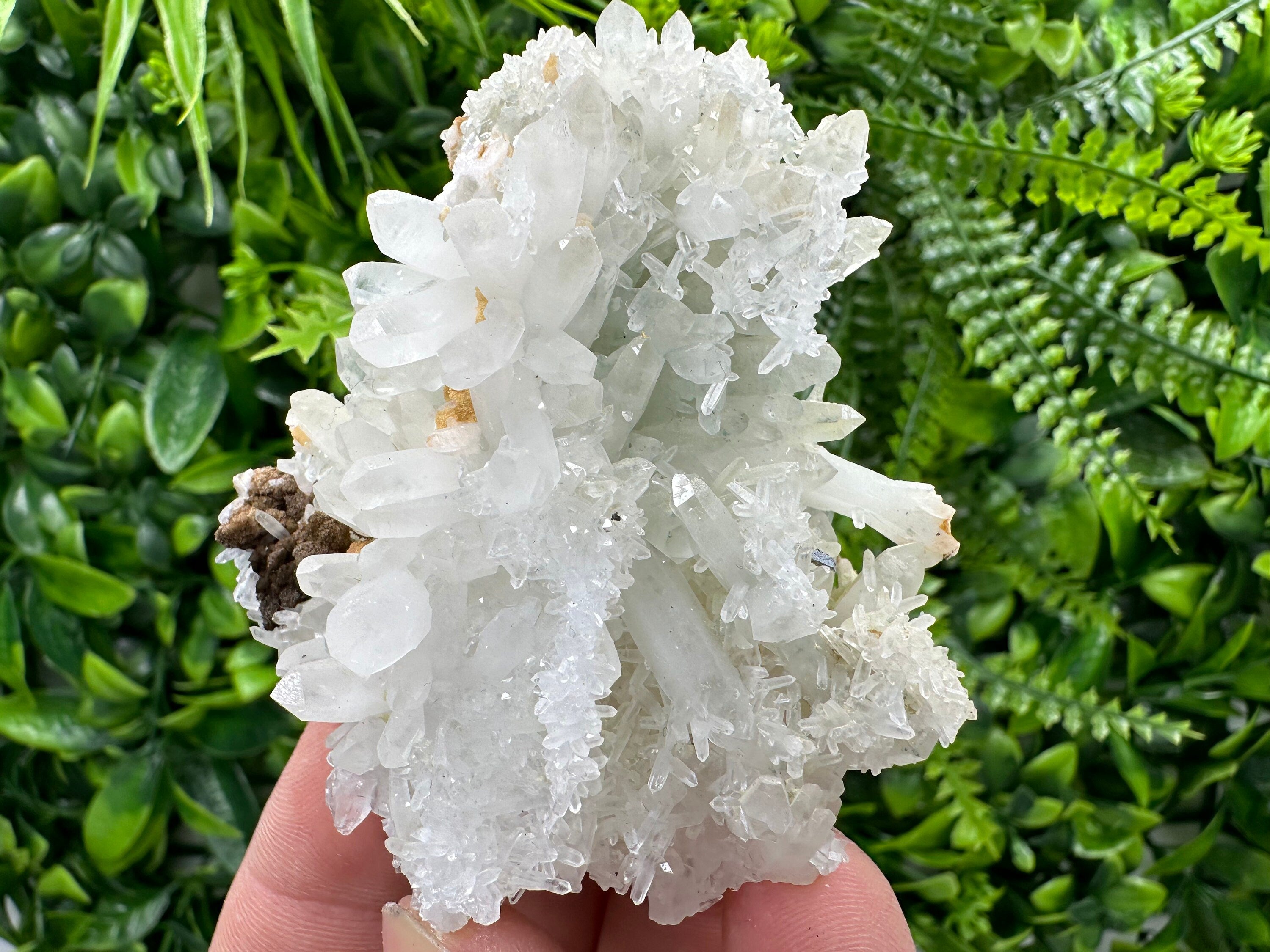 Quartz with Chlorite, Rhodochrosite and Siderite: Natural Crystal Home Decor