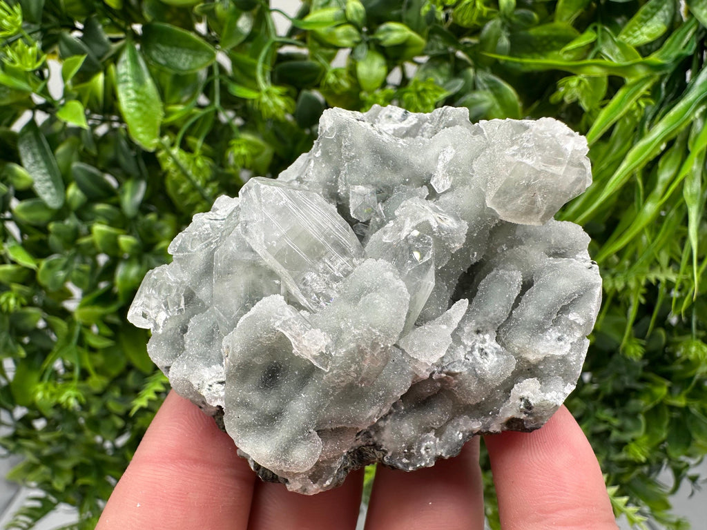 Transparent Apophyllite on Chalcedony, Natural India Mineral Specimen