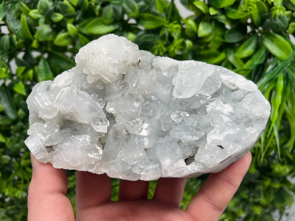 Transparent Apophyllite on Chalcedony, India Mineral Specimen