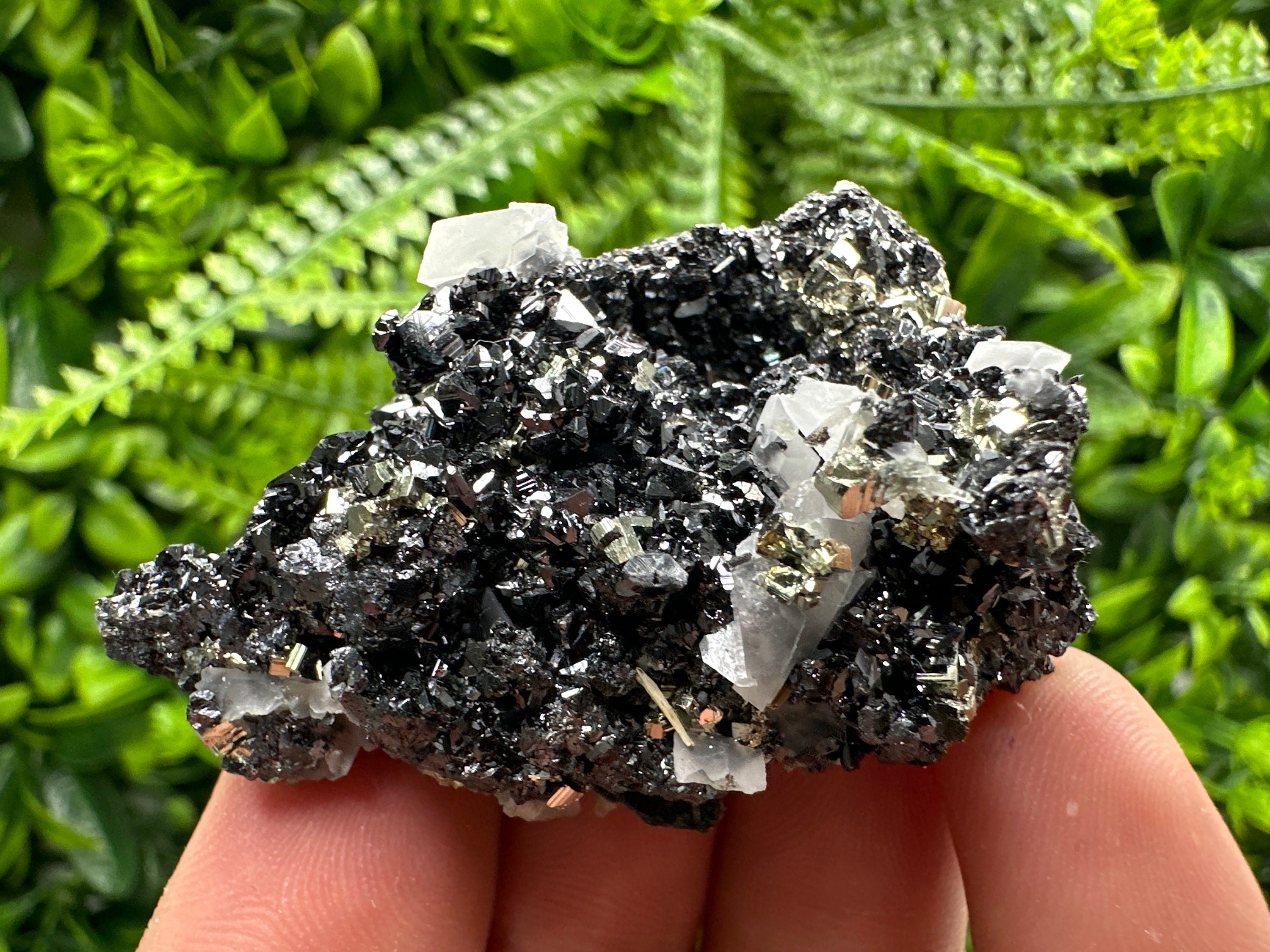 Pyrite Sphalerite Quartz Calcite Specimen: Borieva Mine Mineral Decor