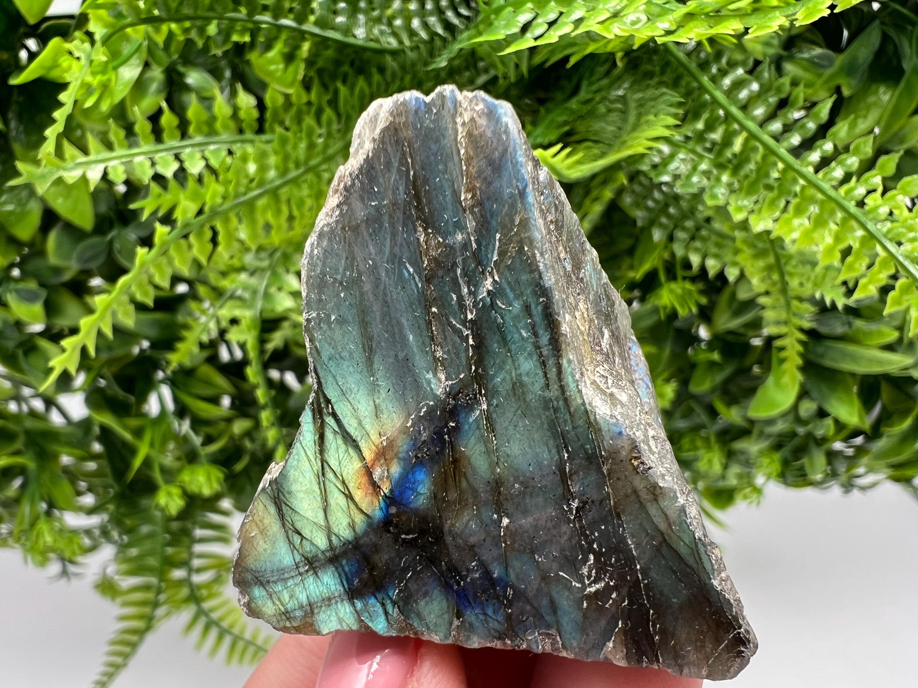 Polished Labradorite Slab: Multifire Crystal Decor - 70 Grams