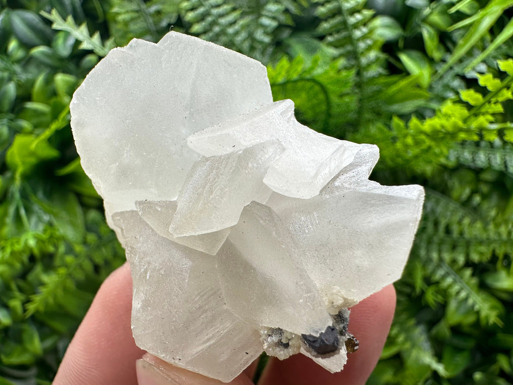 White Calcite on Matrix, Madan Bulgaria Mineral Specimen
