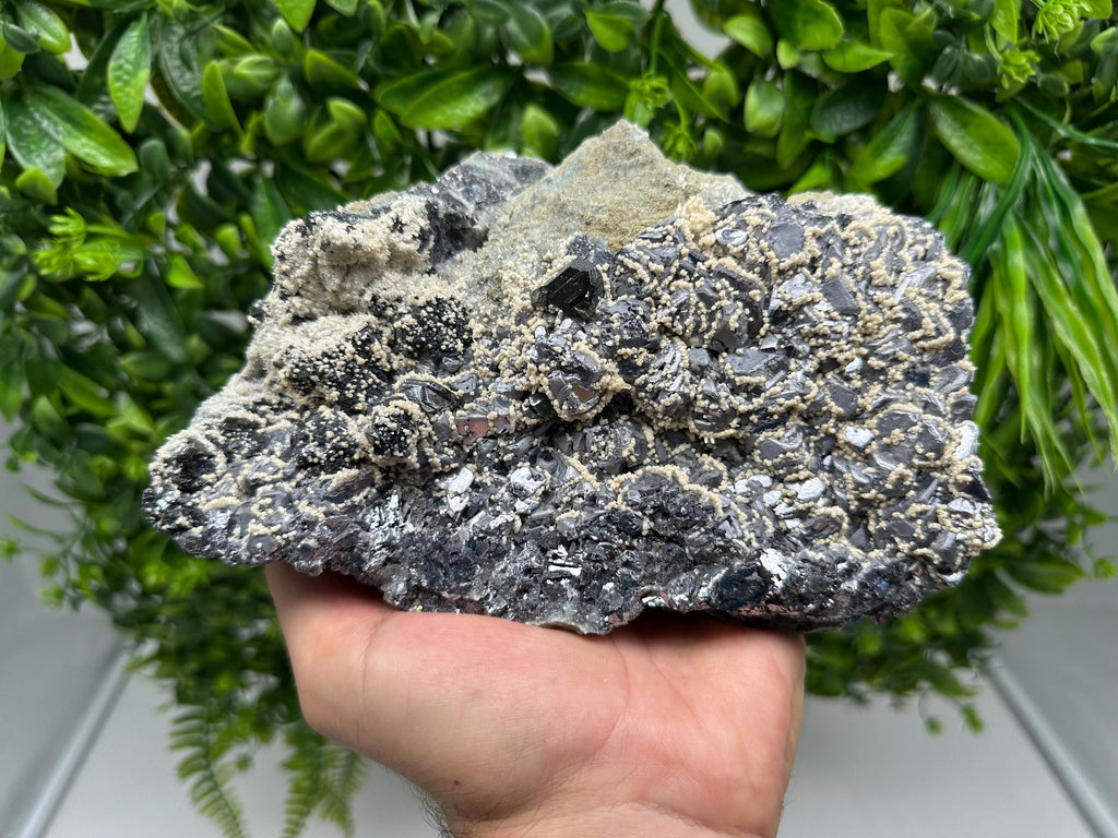 Skeletal Galena Mineral Specimen: Sphalerite, Quartz, Calcite - Krushev Dol Mine