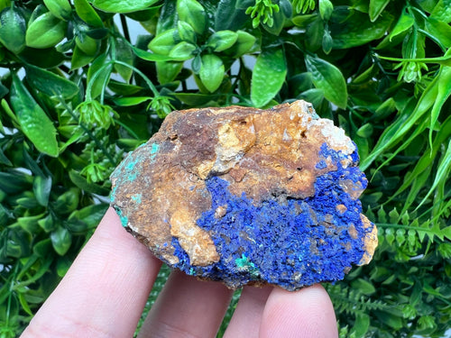 Azurite Malachite Mineral Specimen: Moroccan Blue-Green Crystal, Home Decor