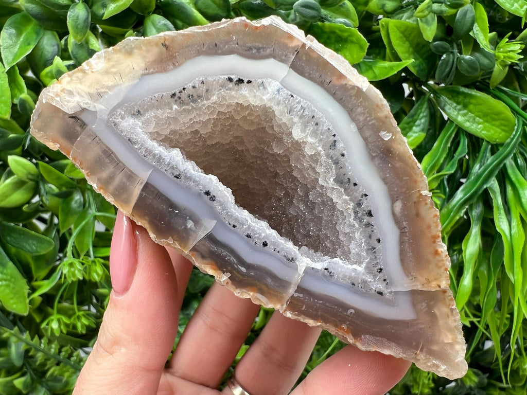 Natural Agate Druzy Geode, Quartz Crystal