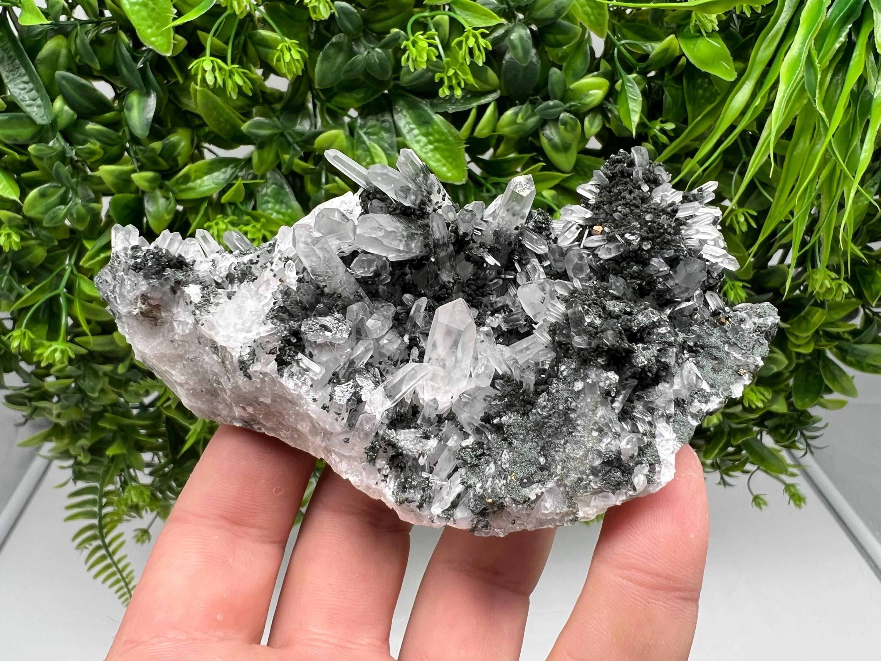 Chlorite Quartz Crystal Cluster - Borieva Mine, Bulgaria