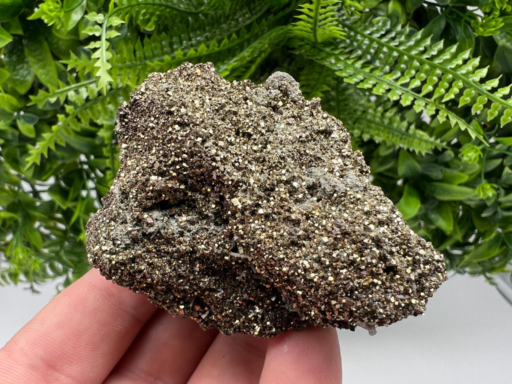 Pyrite on Green Quartz Specimen, Borieva Bulgaria Mineral Decor