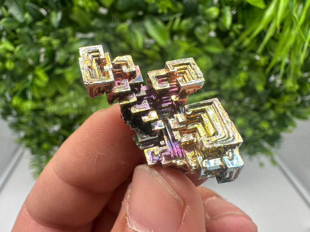 Rainbow Bismuth Crystal: Rare Gemstone Collection Piece