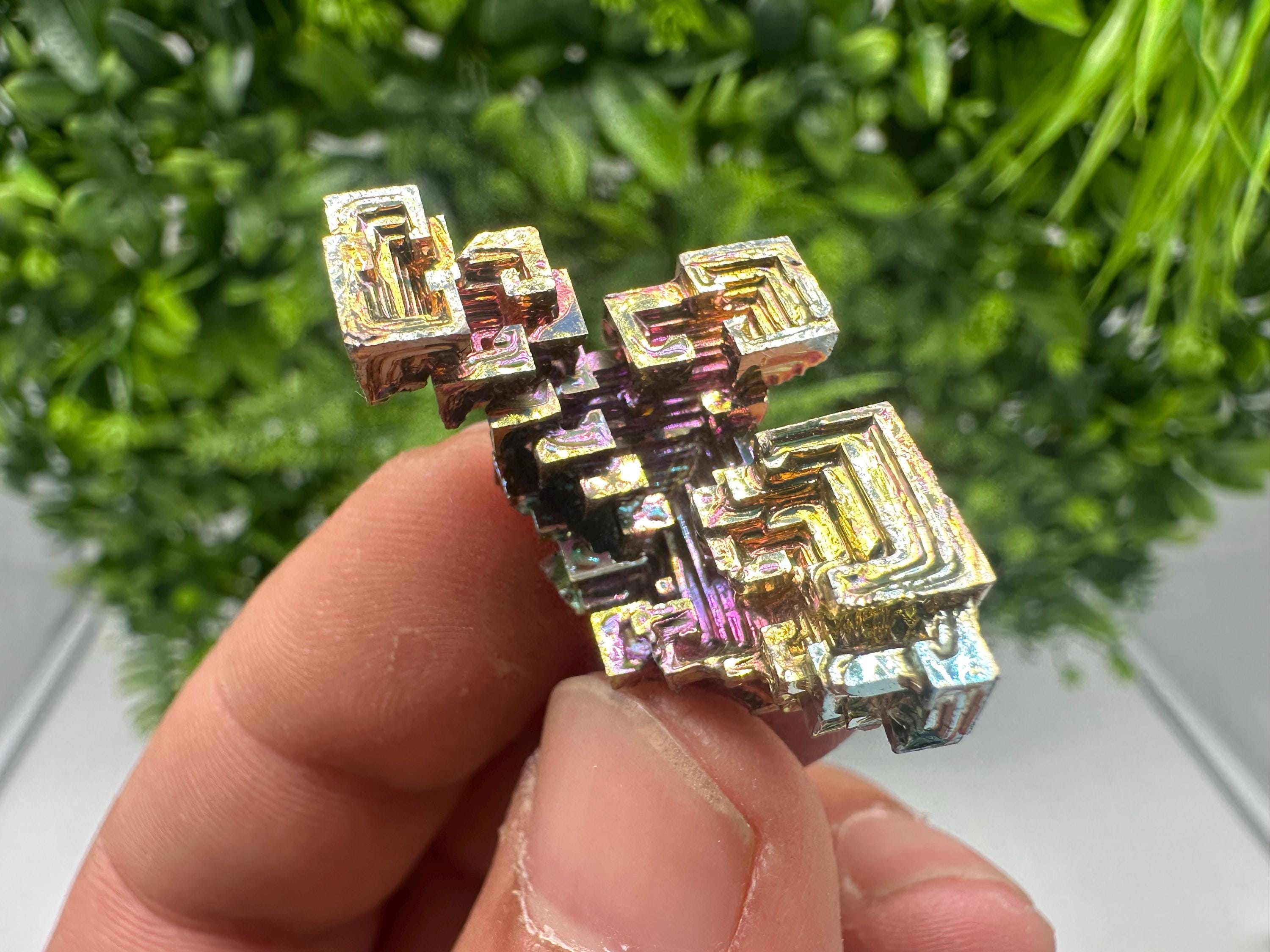 Rainbow Bismuth Crystal: Rare Gemstone Collection Piece