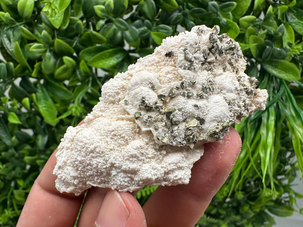 Chalcopyrite on Mangano Calcite: Rare Crystal Mineral Specimen, Bulgaria