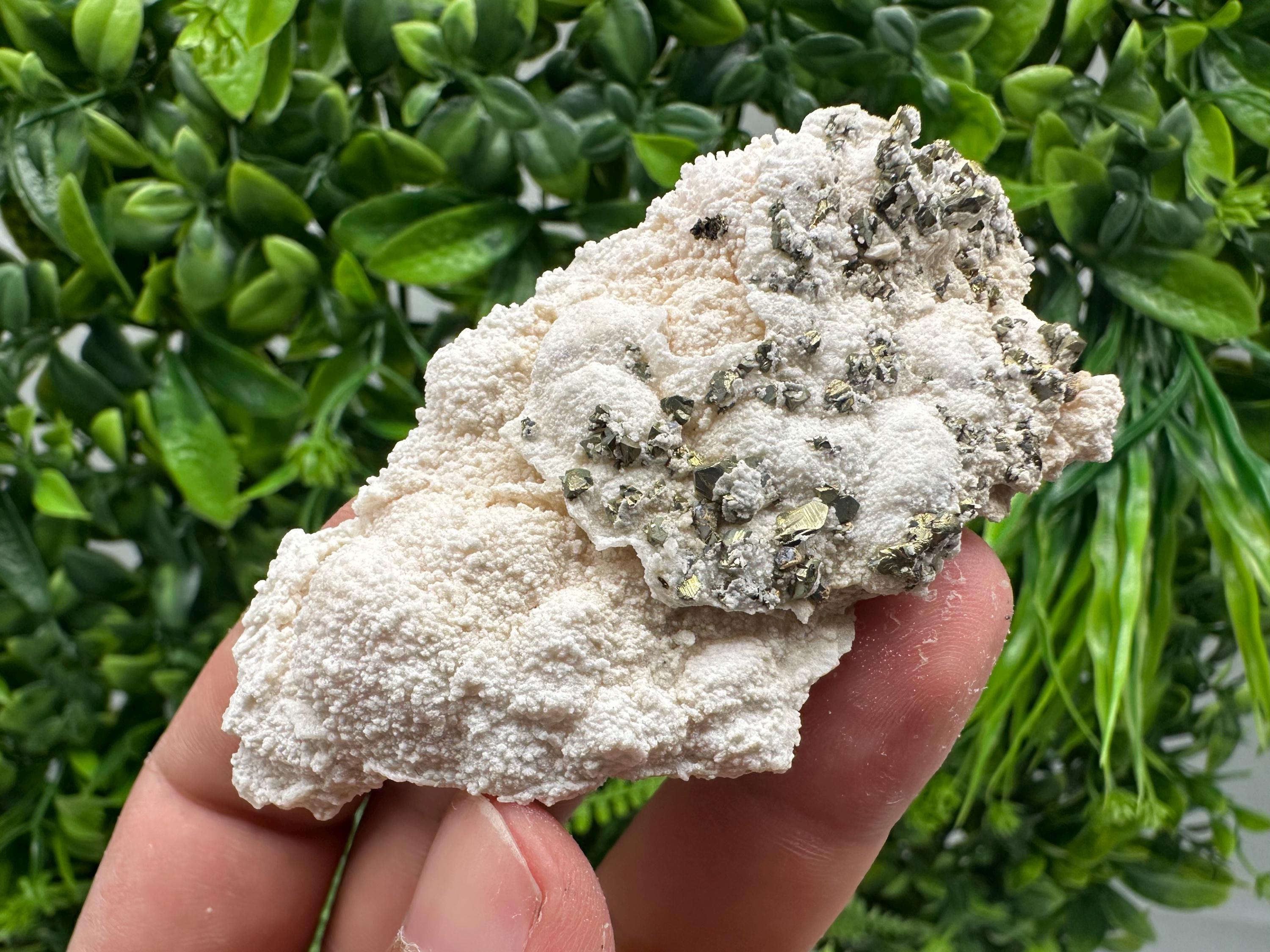 Chalcopyrite on Mangano Calcite: Rare Crystal Mineral Specimen, Bulgaria