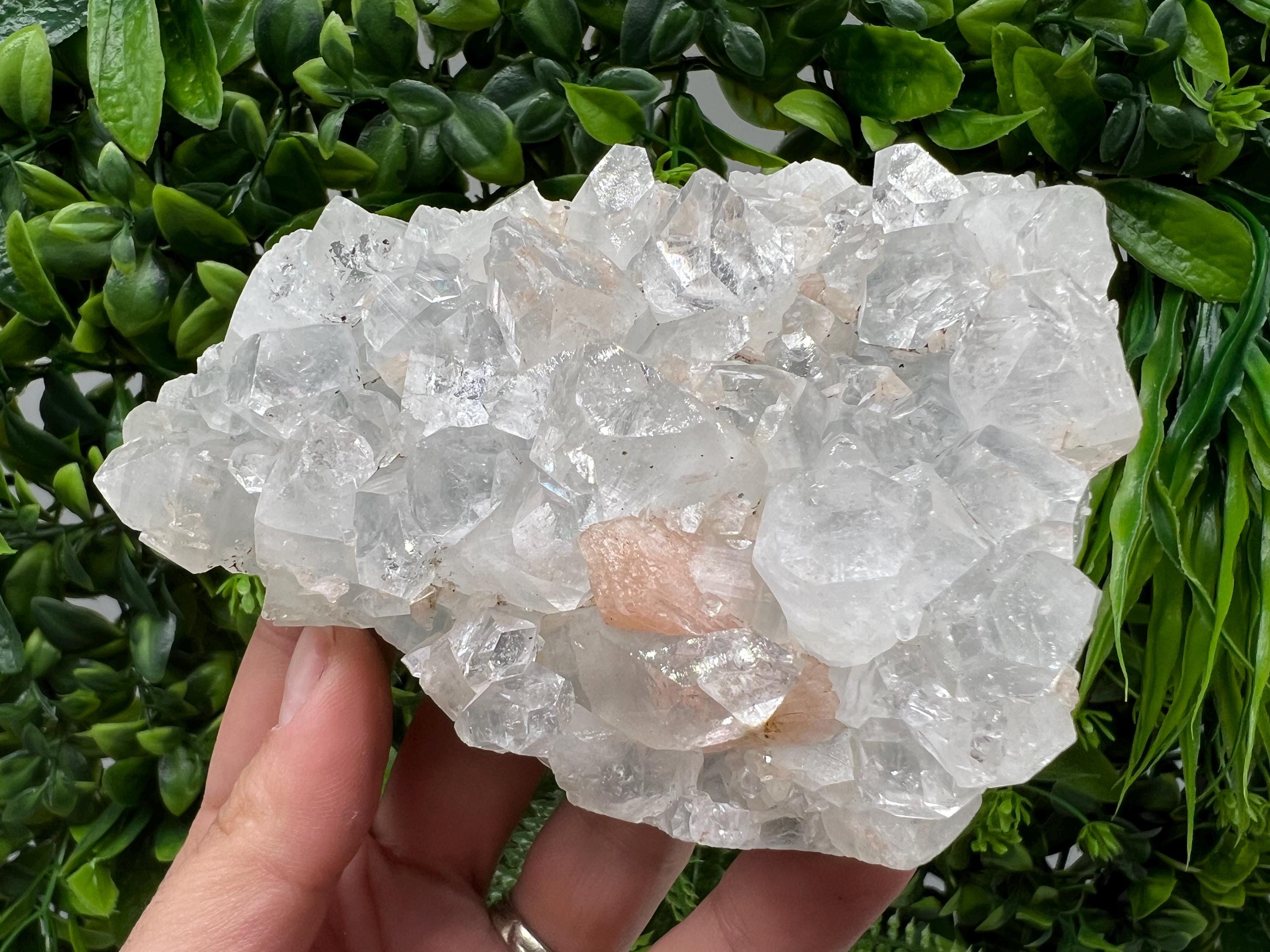 Apophyllite Stilbite on Chalcedony, Natural Mineral Specimen, India