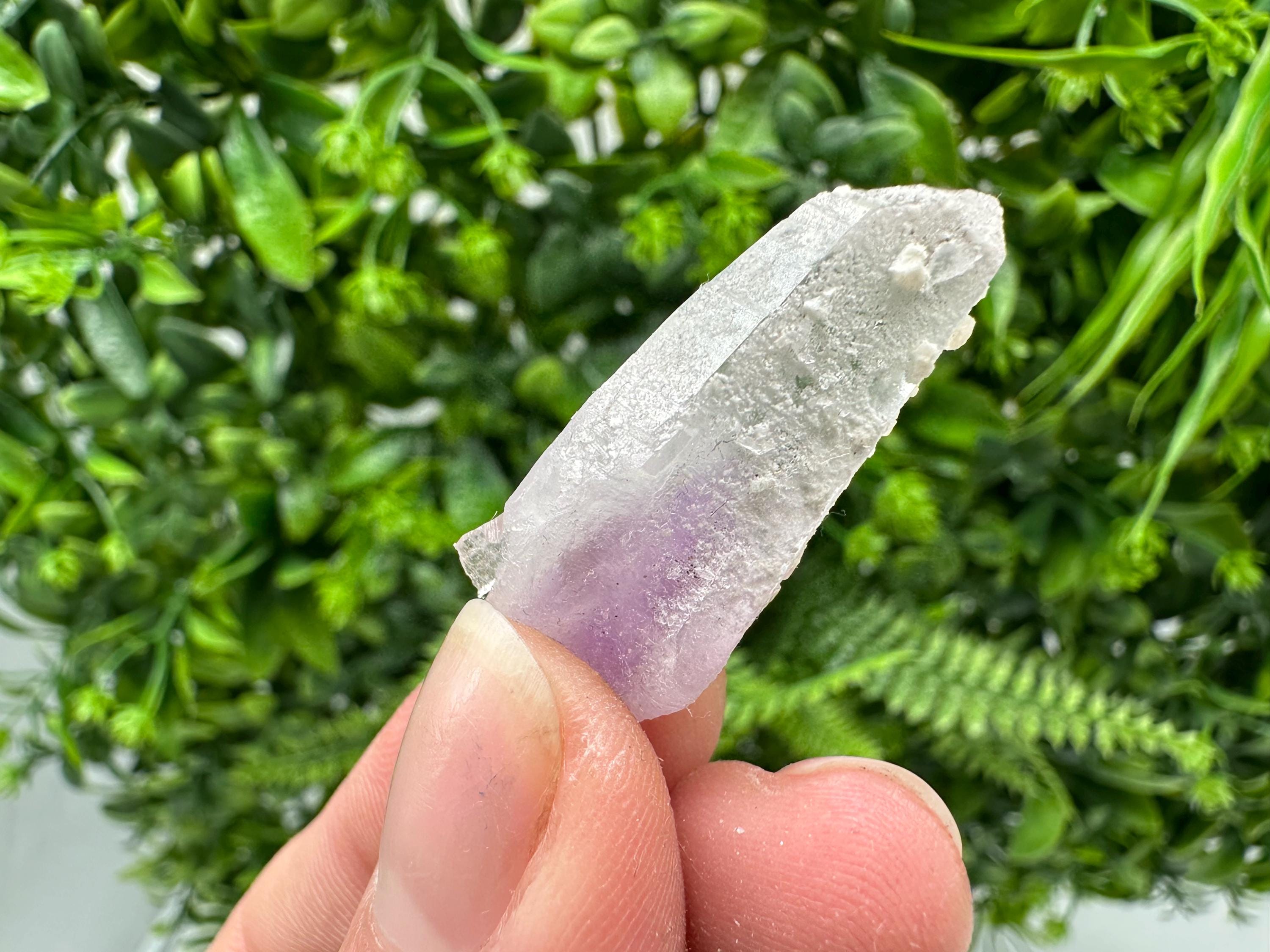 Phantom Amethyst Crystal with Cerussite, Bulgarian Mineral Specimen