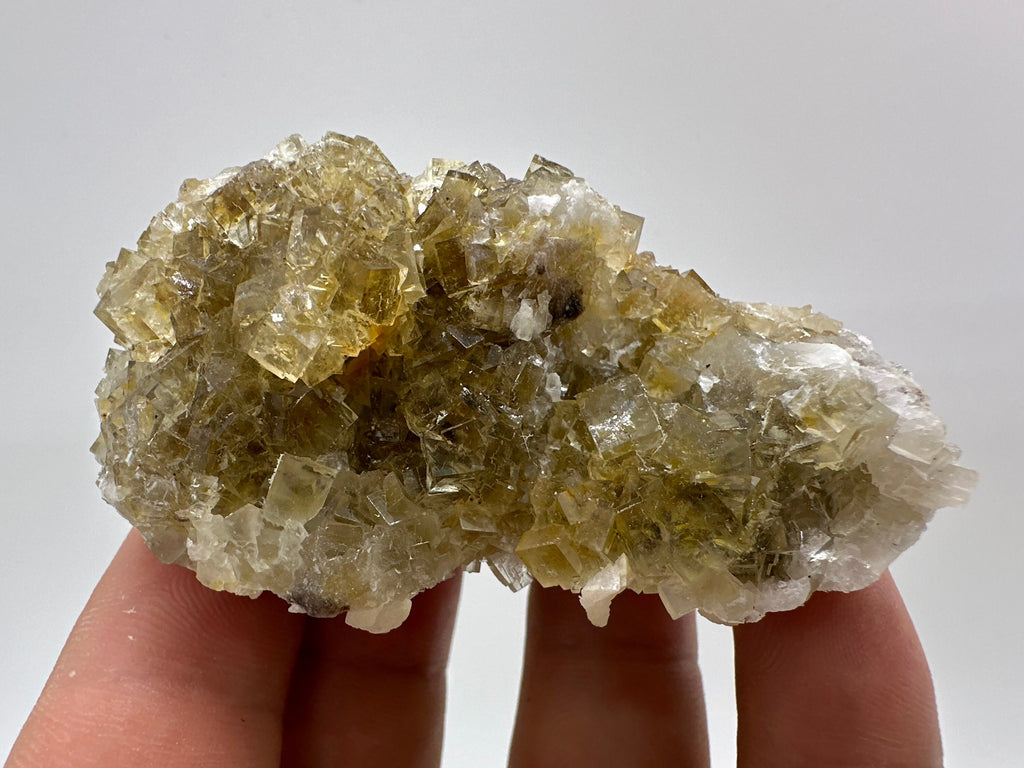Yellow Fluorite and Calcite Mineral Specimen from Spain